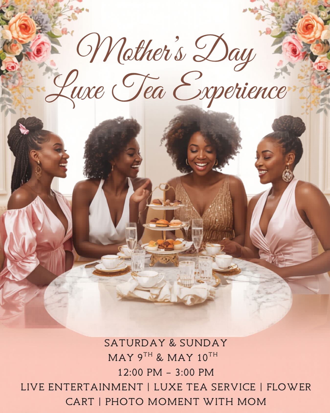Give her a moment she can feel.
An afternoon of beauty, connection, and being truly celebrated—
with flowers, laughter, and memories she’ll hold onto.
✨ Luxe tea service
✨ Live entertainment
✨ Flower cart + photo moments
📍 May 8 & 9 | 12–3PM
Limited seating.
🎟 Reserve your table today
#MothersDayAtlanta #AtlantaEvents #QueensTeaParty #SoftLifeVibes