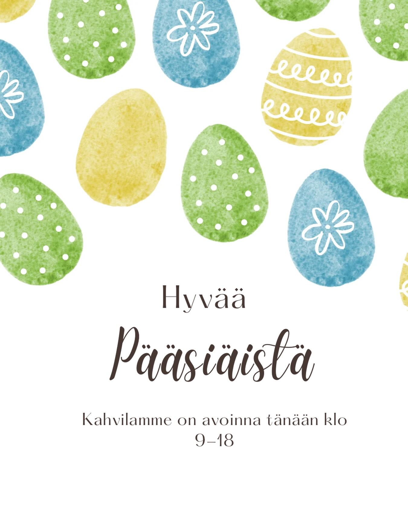 Kahvilamme on avoinna tänään klo 9-18 🐣