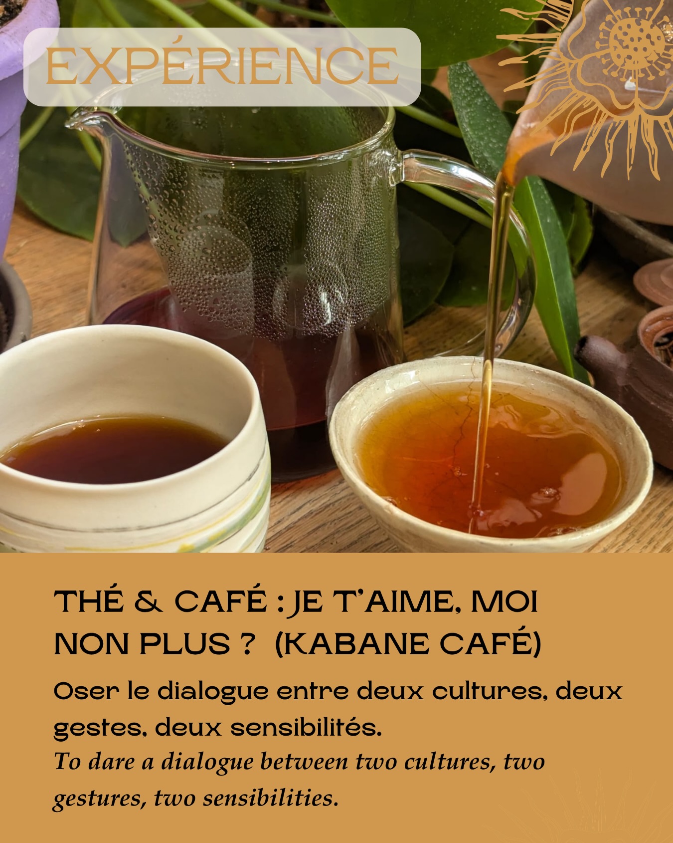 🌍☕ EXPÉRIENCE – CAFÉ & THÉ : JE T’AIME MOI NON PLUS ?
Deux mondes qui s’opposent… ou qui se répondent ?
Et si, le temps d’une dégustation, le thé et le café acceptaient enfin de dialoguer ?
Chauds ou froids, infusés ou extraits, ils se rencontrent, se provoquent, et révèlent des accords inattendus.
Une exploration sensorielle pour goûter autrement, franchir les frontières, et découvrir que ces deux univers, loin de s’exclure, peuvent s’enrichir mutuellement.
Une expérience déroutante et joyeuse pour les amoureux du thé, du café… et pour tous les curieux du goût.
🎙 Avec :
🇫🇷 Pierre-Jacques Antiao – fondateur de Kabane Café, lieu de dégustation reconnu depuis plus de six ans pour ses cafés, thés, chocolats et vanilles d’exception, où l’expérimentation fait partie de l’ADN de la maison.
💬 Un moment de découverte et de dialogue entre deux cultures du goût, où chaque tasse devient une conversation.
🗣 Expérience en français
📅 Dimanche 14 juin à 12h45
📍 Maison Internationale – Salle Weil
⏳ Durée : 1h
🎟 Entrée libre sans réservation sous présentation du billet d’entrée au Festival, dans la limite des places disponibles
🇬🇧🌍☕ EXPERIENCE – COFFEE & TEA: I LOVE YOU, ME NEITHER?
Two worlds that seem to oppose each other… yet share the same passion for taste.
For the duration of a tasting, tea and coffee meet, interact, and sometimes challenge one another.
Hot or cold, infused or extracted, they reveal unexpected pairings and surprising harmonies.
An invitation to cross boundaries, to taste differently, and to discover that these two cultures, far from excluding one another, can open new paths of flavor.
🎙 With:
🇫🇷 Pierre-Jacques Antiao – founder of Kabane Café, a tasting venue known for more than six years for its exceptional coffees, teas, chocolates, and vanilla, where experimentation is part of the house spirit.
🗣 Experience in French
📅 Sunday, June 14 at 12:45 PM
📍 Maison Internationale – Weil Room
⏳ Duration: 1h
🎟 Free access without reservation upon presentation of a Festival entry ticket, subject to available seating
#paristeafestival #PTFouiouioui #Kabanecafe