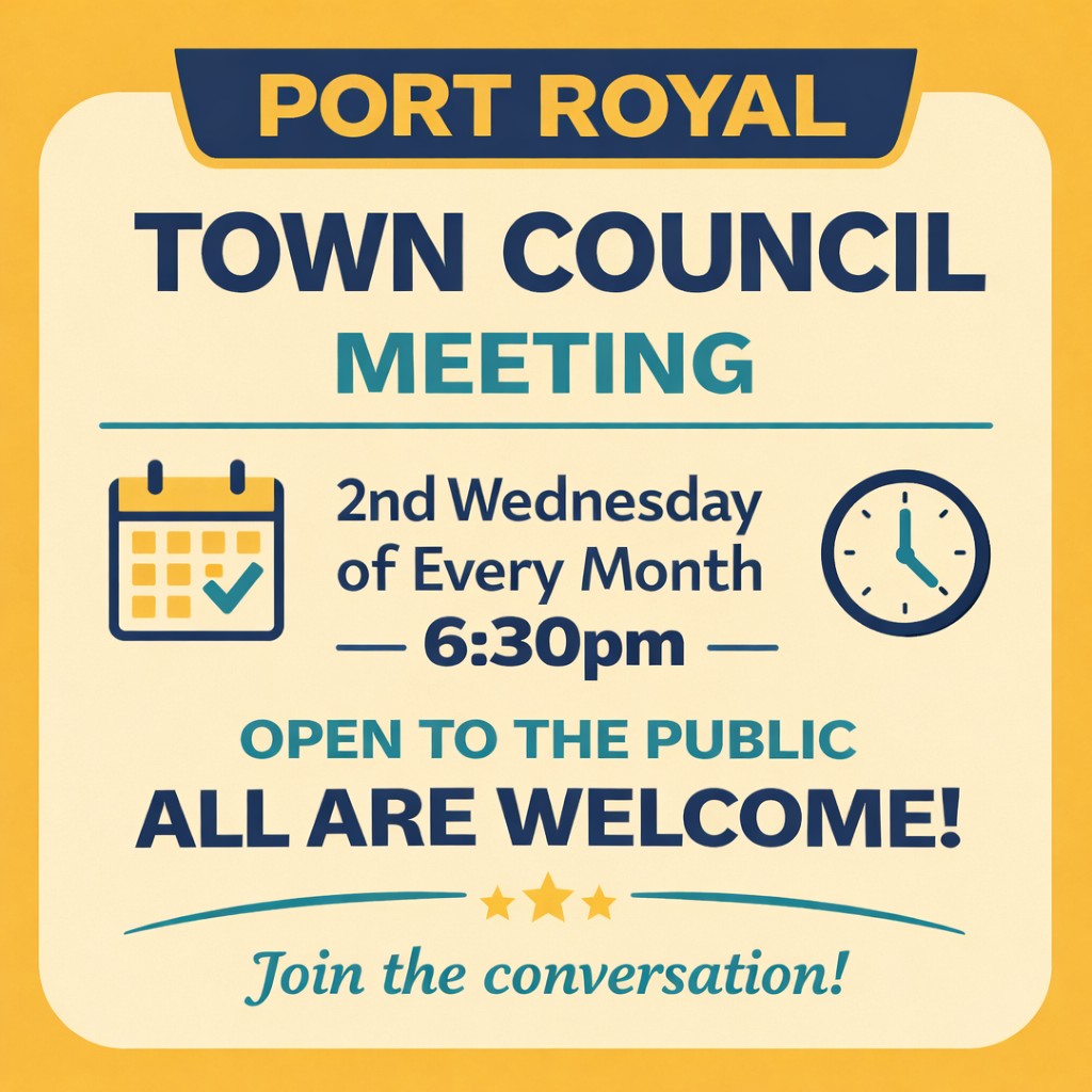 The Town Meeting is where official actions and decisions take place.
đ Second Wednesday of each month
â° 6:30 PM
Residents are always welcome to attend and stay informed about whatâs happening in Port Royal.