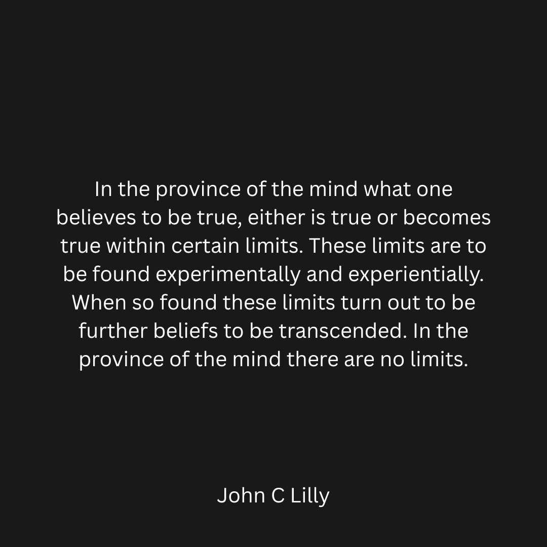John C Lilly was an American physician, neuroscientist, psychoanalyst, psychonaut, philosopher, writer, and inventor. He researched the nature of consciousness and devised the first float tank in 1954.
