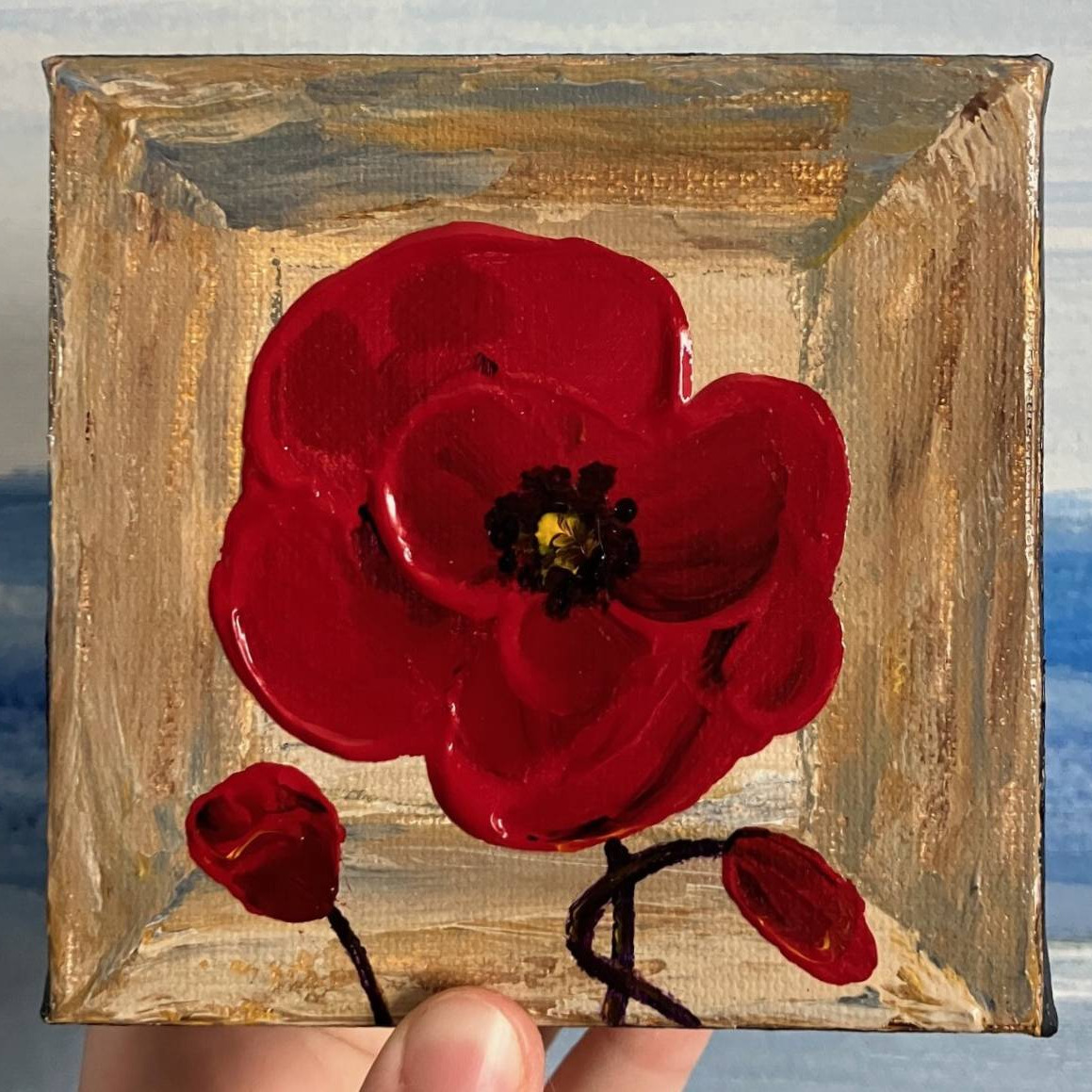 I can't wait for spring!! Despite the blizzard today, I've been working on a series of flowers on mini canvases, here is the first one ~ Poppy on a 4" x 4" x 1.5" canvas, available on my site 🎨💖
https://www.kellyannedesigns.com/product-page/poppy-4x4x1-5-mini-painting
#poppy #poppies #abstractart #yxeart #KellyAnneDesigns #minipainting #spring #flowerart #flower #abstractpainting #saskatoonart #canadianartist
