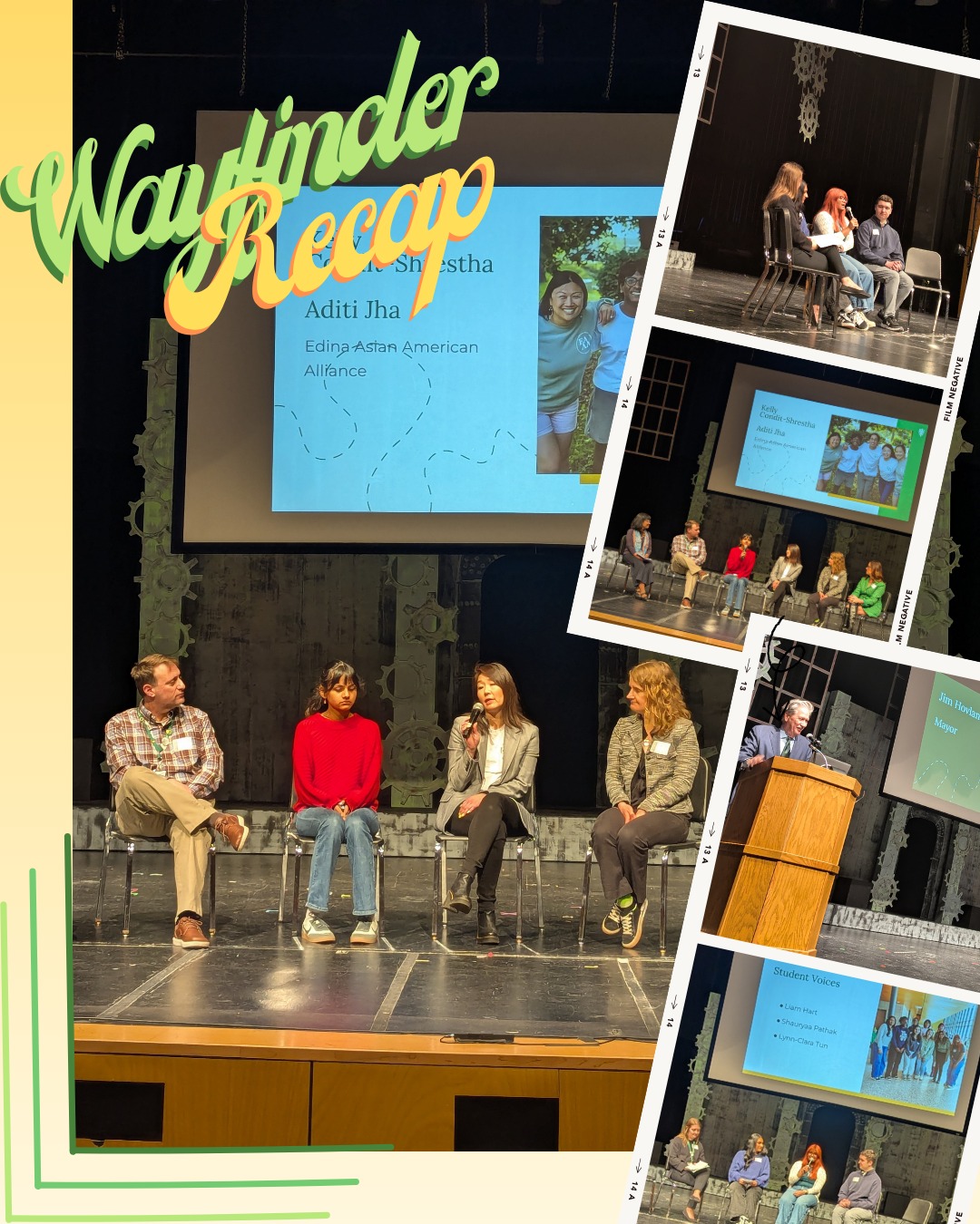 EAAA Leadership Aditi Jha and Kelly Condit-Shrestha were excited to speak at EPS's Inaugural Wayfinders Community Breakfast: A Community Approach to Meaningful Student Career Exploration. We were privileged to share the stage with other invited speakers from the Edina Chamber of Commerce, Edina Morningside Rotary, Barmann Strategic, and Fairview Health Services. It was even more meaningful seeing AAPISU Leadership (and MN Journalist of the Year) Lynn-Clara Tun up on stage to represent student voices (and behind the scenes to co-organize the event!).