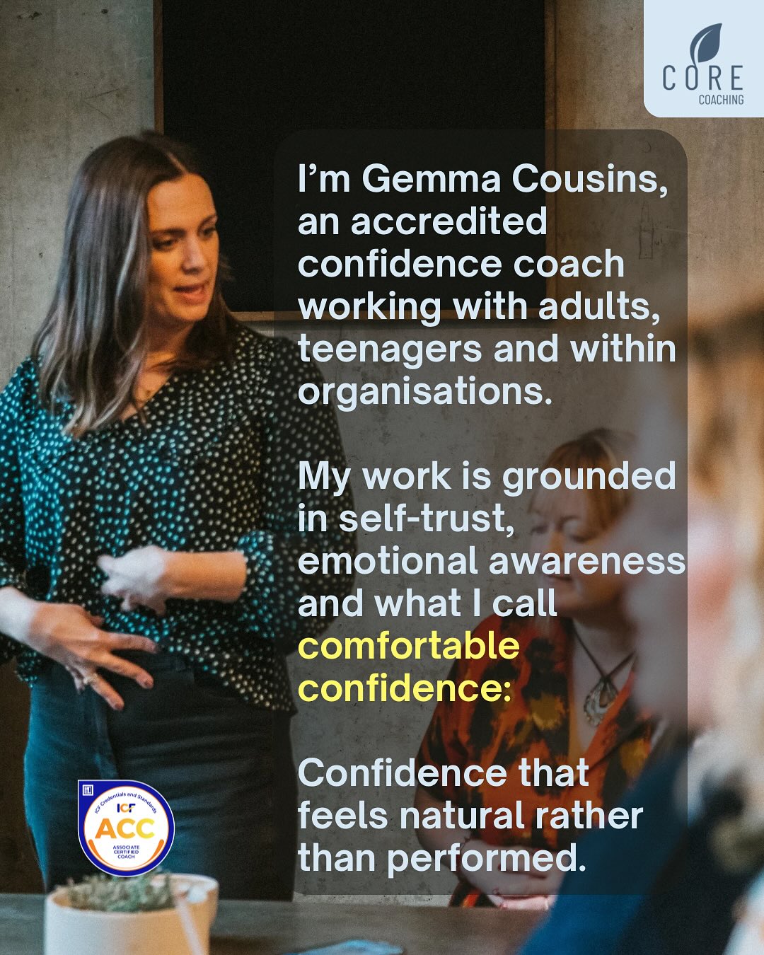 If you’re new here, hi 👋 I’m Gemma.
I’m a confidence coach and the way I see confidence might be a little different to what you’ve heard before.
I’m not here to help you perform confidence. Fake it til you make it. Keep pushing through come what may.
I’m here to help you feel it; an inside-out approach to confidence.
•The kind that comes from self-trust.
•From understanding yourself.
•From feeling steady enough to show up as you are.
I work with adults, teenagers and organisations, creating space to explore what’s really going on and how you want to move forward from there.
If any of this resonates, you’re very welcome here.
📸 @withpassionandpurpose ❤️
#comfortableconfidence #confidencecoach #selftrust #emotionalawareness #personalgrowth #confidencecoaching #womensupportingwomen #teenconfidence #parentingteens #workplacewellbeing #selfleadership #manchestercoach #coachinguk #confidencejourney