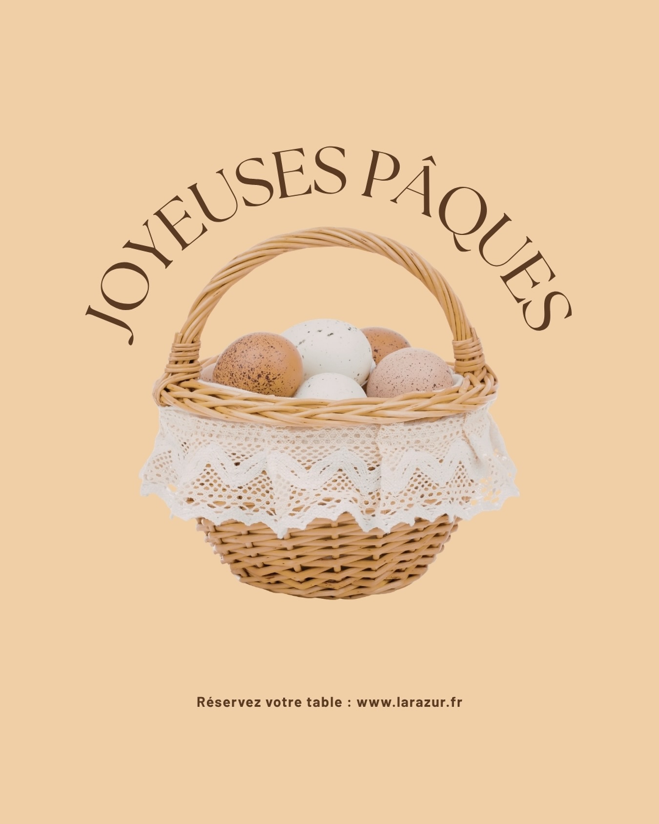 Toute l’équipe du L’Arazur vous souhaite de joyeuses Pâques, pleines de douceur et de gourmandise 🍫❤️
‣ Réservez votre table sur www.larazur.fr