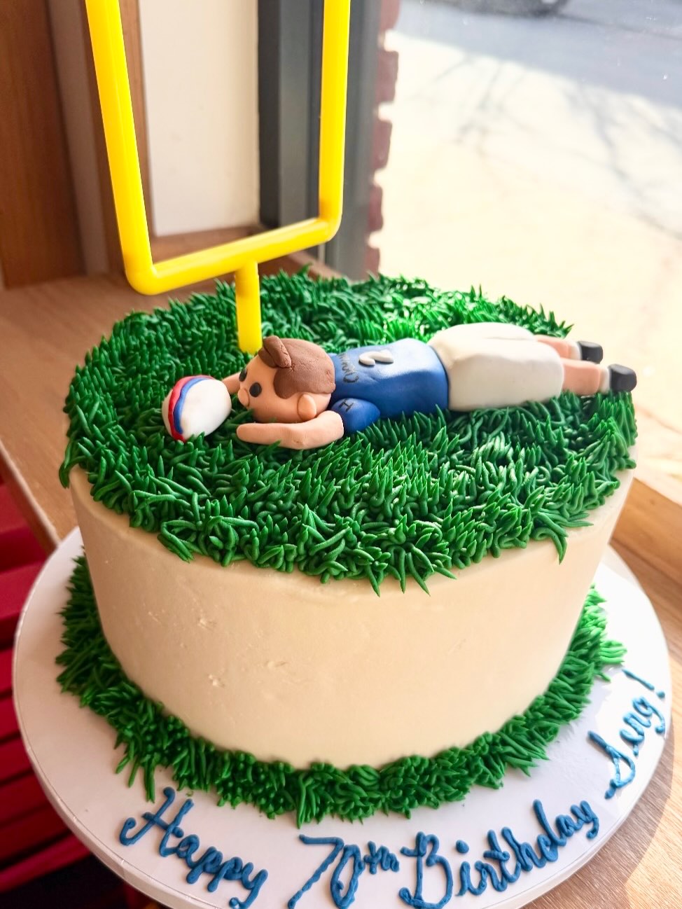 When the cake hits harder than the tackle…. We hope you had a great birthday, Serg! #rockawaysoriginal
