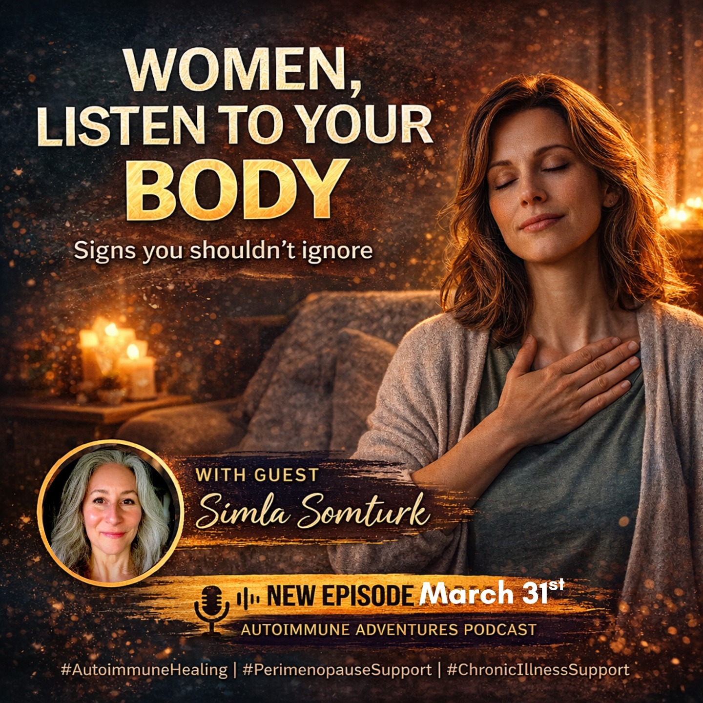 When everything feels out of control…
start with what you can control.
In this powerful moment with Simla Somturk, we talk about one of the most practical (and overlooked) places to begin:
Blood sugar.
Because it doesn’t just affect your body…
it affects your energy
your sleep
your focus
your mood
your nervous system
Even your ability to think clearly.
And the most empowering part?
You don’t need a full life overhaul.
You can start with your very next choice.
That’s where momentum begins.
🎙️ New episode drops March 31 on Autoimmune Adventures
A powerful conversation about navigating autoimmune disease, chronic illness, and perimenopause with clarity and control.
#BloodSugarBalance #AutoimmuneSupport #PerimenopauseJourney #ChronicIllness #HormoneBalance #EnergyHealing #ADHDSupport #WomenHealth #WellnessJourney #AutoimmuneAdventures