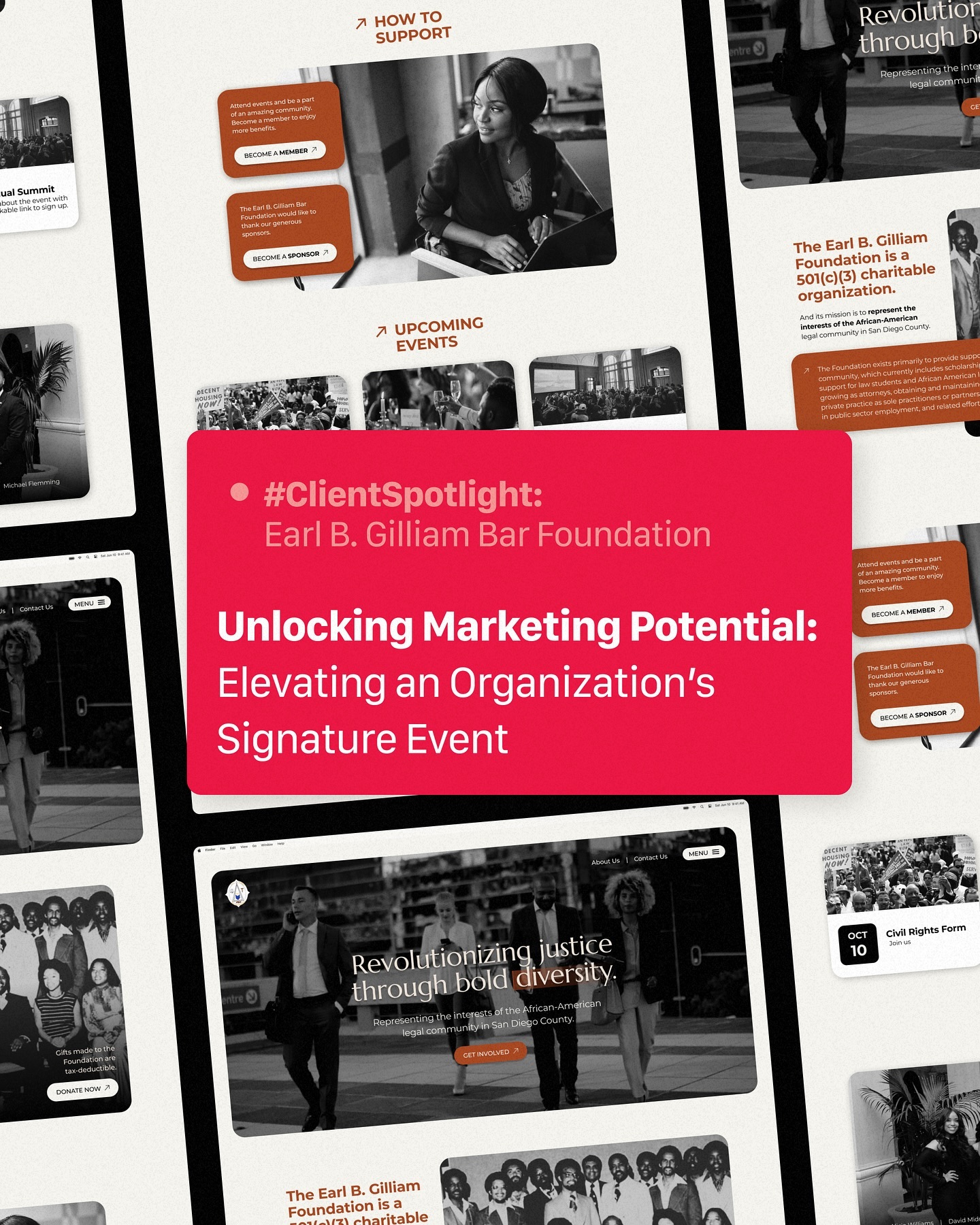 ✨ #ClientSpotlight: Earl B. Gilliam Bar Foundation ✨
We’re honored to have partnered with @ebgbfoundation to bring their 48th Annual Gala, themed “California Love,” to life through a 360° marketing strategy. With a refreshed website, cohesive gala branding, and targeted campaigns, we helped them achieve an incredible 145% increase in online ticket sales, amplifying their impact and deepening their connection with the community.
#modernizingtradition #digitalmarketing #ebgbf