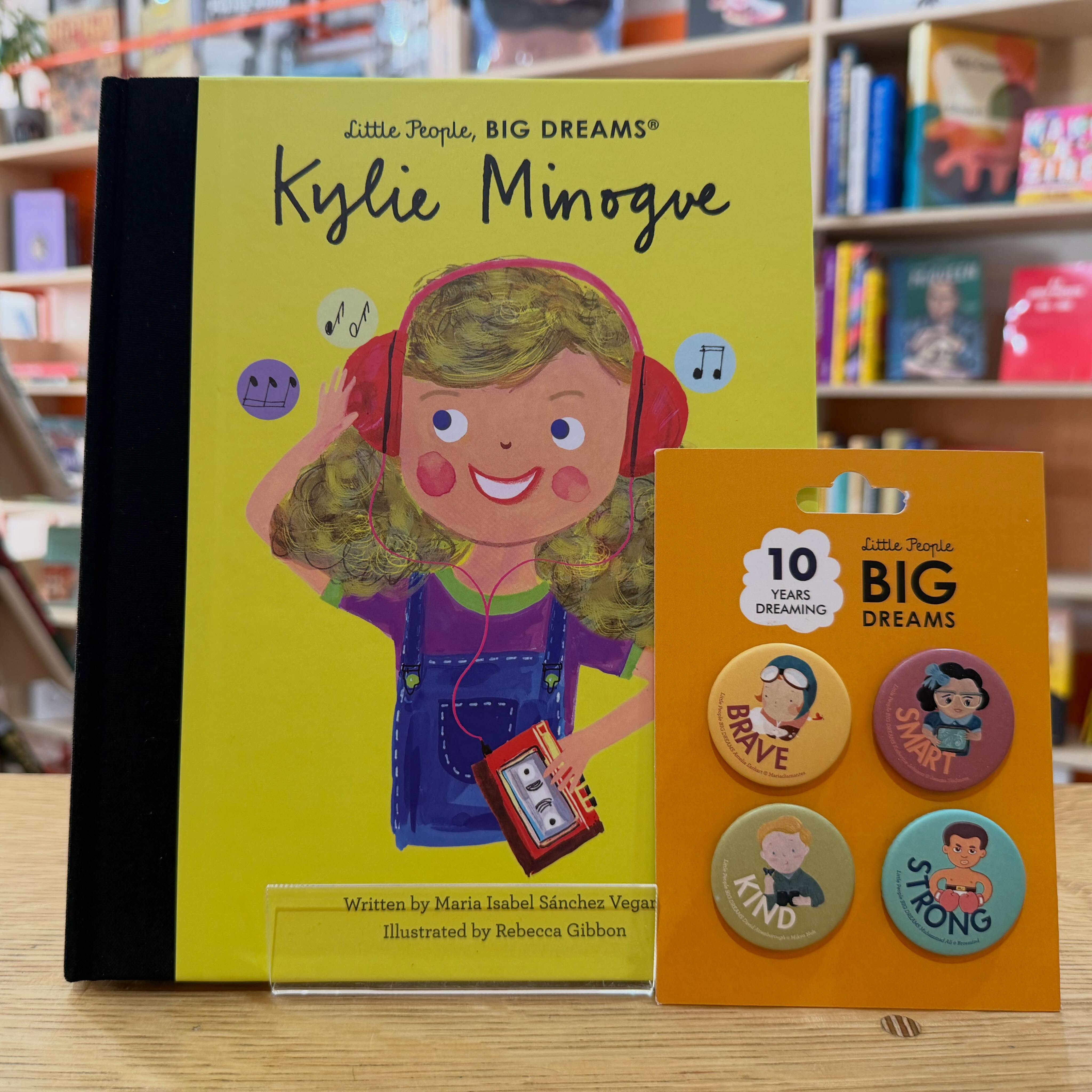 So these badges have just arrived, and I’m giving them away when you buy a copy of the Kylie LPBD - £9.99