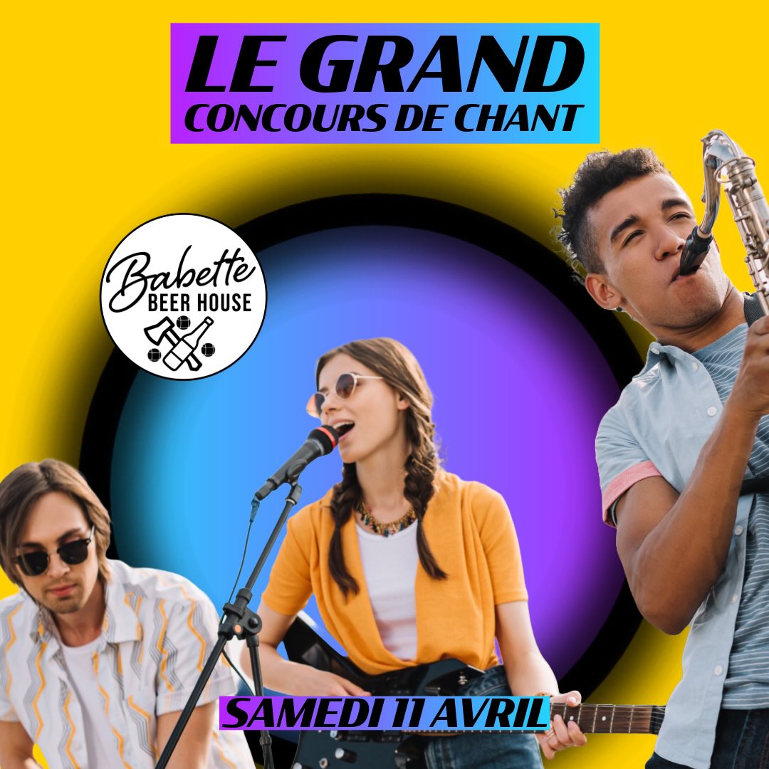 🎤 Le Grand Concours de Chant de Babette : révélez votre talent 🌟
Le samedi 11 avril, Babette Beer House à Pau lance son tout premier grand concours de chant, une soirée dédiée aux passionnés de musique et aux talents de demain.
Venez assister au concours ! Ou participer que vous soyez amateur ou professionnel, enfant ou adulte, tout le monde est le bienvenu avec deux catégories distinctes pour permettre à chacun de s’exprimer dans les meilleures conditions. Attention, pour participer les places sont limitées : inscription obligatoire au 06 60 48 32 83.
Au-delà des performances sur scène, de nombreuses opportunités attendent les participants : petits cadeaux à gagner, passages radio, premières parties d’événements, et même un accompagnement artistique pour ceux qui souhaitent aller plus loin dans leur parcours.
Cette soirée sera également l’occasion de participer aux présélections du premier tremplin du Béarn, qui se déroulera le 30 mai 2026, sur une magnifique scène avec une sonorisation professionnelle, en partenariat avec le carnaval de Géronce. Les prestations seront évaluées par un jury de professionnels issus de différents horizons, garantissant une expérience aussi enrichissante qu’exigeante.
📅 Samedi 11 avril
📍Babette Beer House – Pau
Une soirée unique pour monter sur scène, se faire remarquer et peut-être lancer une belle aventure musicale. 🎶✨