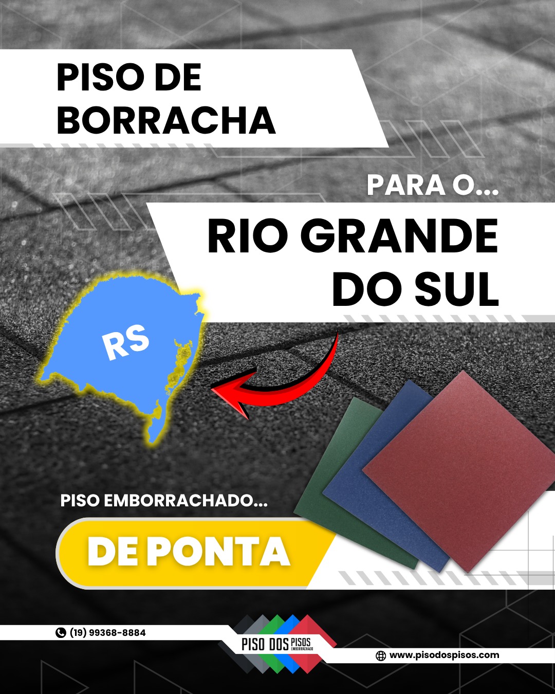 Levando piso emborrachado de qualidade para o Rio Grande do Sul.
Atendemos projetos em Porto Alegre, Caxias do Sul, Novo Hamburgo e outras regiões do RS, com soluções ideais para academias, playgrounds, condomínios, indústrias e muito mais.
Se você está no Rio Grande do Sul e procura um piso resistente, antiderrapante e com ótimo acabamento, fale com a gente.
WhatsApp: (19) 99368-8884
🌐 pisodospisos.com
#riograndedosul #rs #portoalegre #caxiasdosul #novohamburgo #pisosemborrachados #pisoborracha #academia #playground #industria #condominio #pisoseguro #pisoprofissional