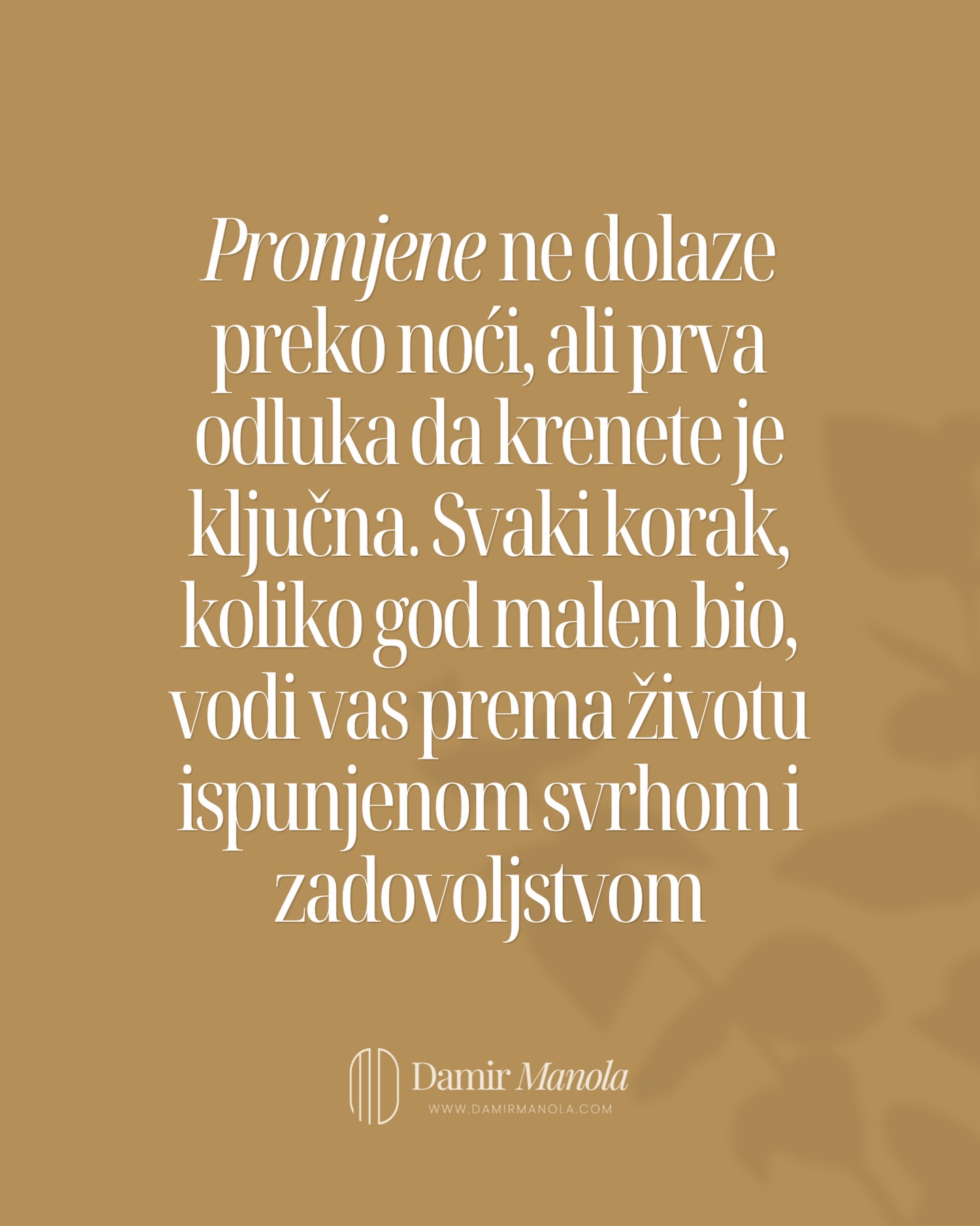 Ljudi najčešće krenu raditi na sebi kada ih nešto zaboli.
Tijelo.
Odnos.
Unutarnji pritisak.
Osjećaj da ovako više ne mogu.
A ono što otkriju putem jest da promjena ne ostaje samo na jednom području.
Kada čovjek dublje razumije sebe, mijenja se zdravlje.
Smanjuje se stres.
Pojavi se više smisla.
Odnosi postaju zdraviji.
Granice jasnije.
Život više ne izgleda kao niz obaveza koje treba izdržati.
Promjena počinje iznutra.
I upravo zato djeluje posvuda.
damirmanola.com
#osobnirazvoj #radnasebi #motivacija