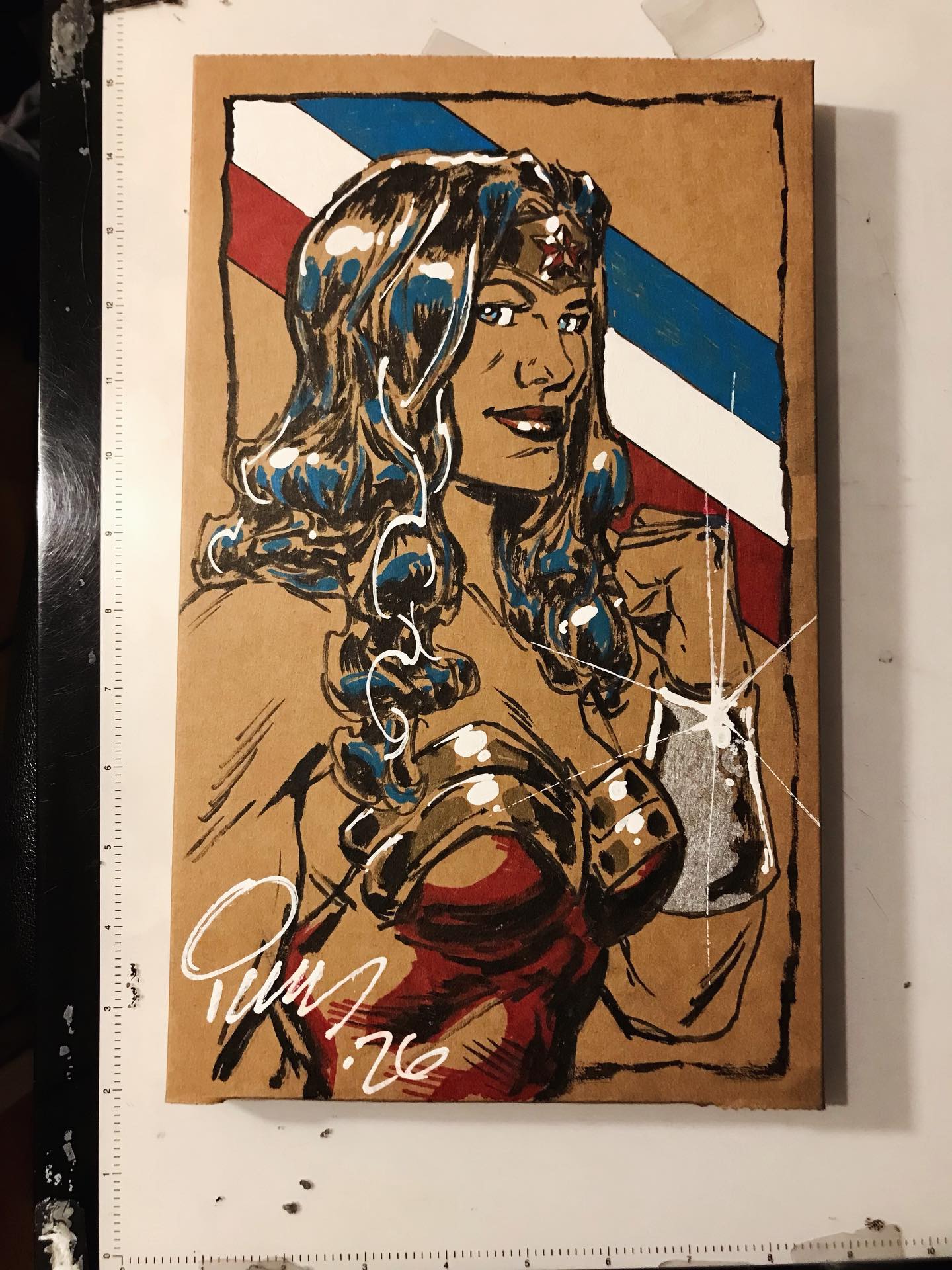 It’s Wednesday. We’ll hop on for a Live drawing stream tonight at 8pm est on the usual platforms. Here’s a Wonder Woman box doodle from our last batch of Undersea Hero rewards. Hope to see you there. #comics #comicart #comicartist #wonderwoman