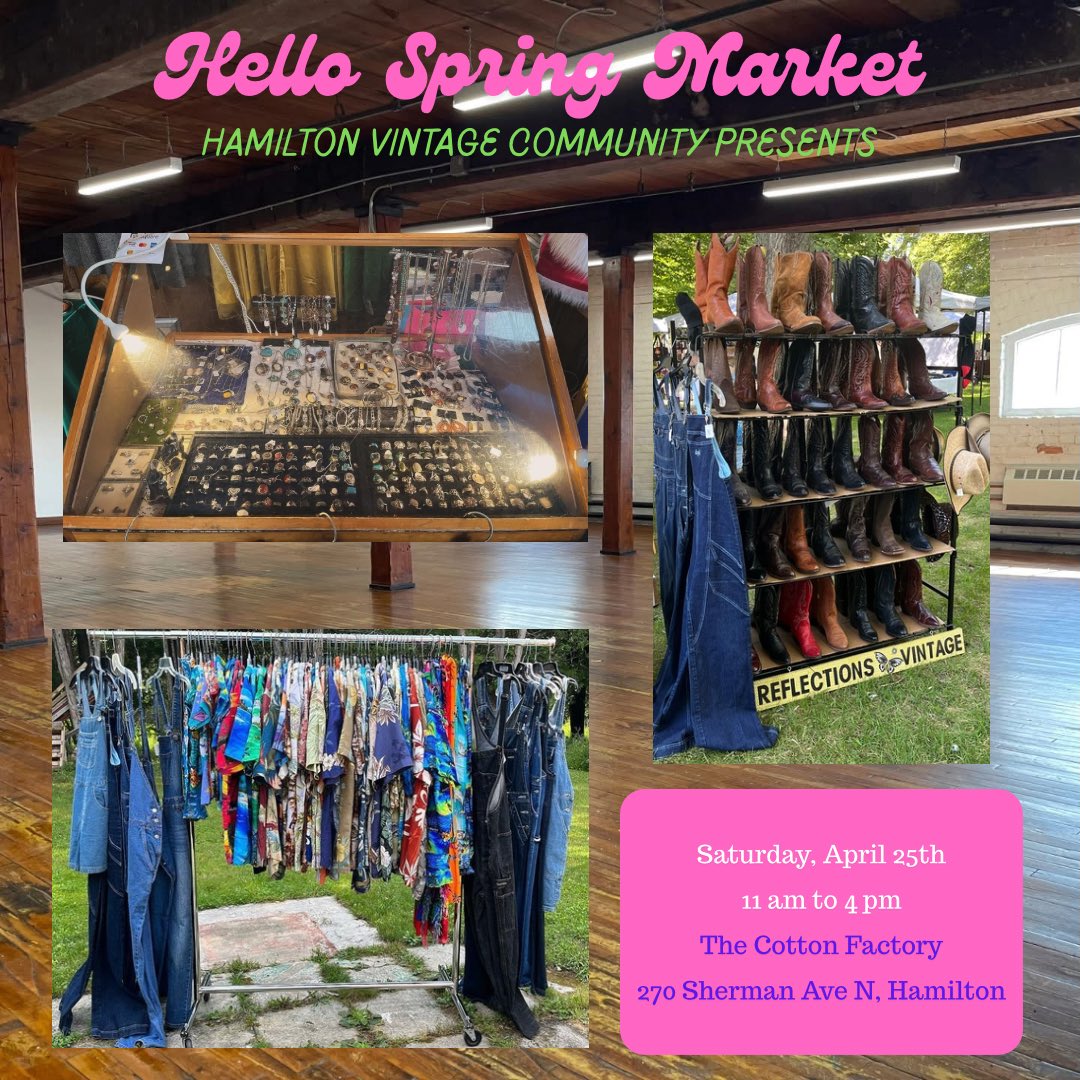 Join us on Sat April 25th @hamiltonvintagecommunity Hello Spring Market. We will be featuring our spring and summer vintage wears for you to enjoy.
#vintage #vintgestyle #vintageshow #vintagemarket