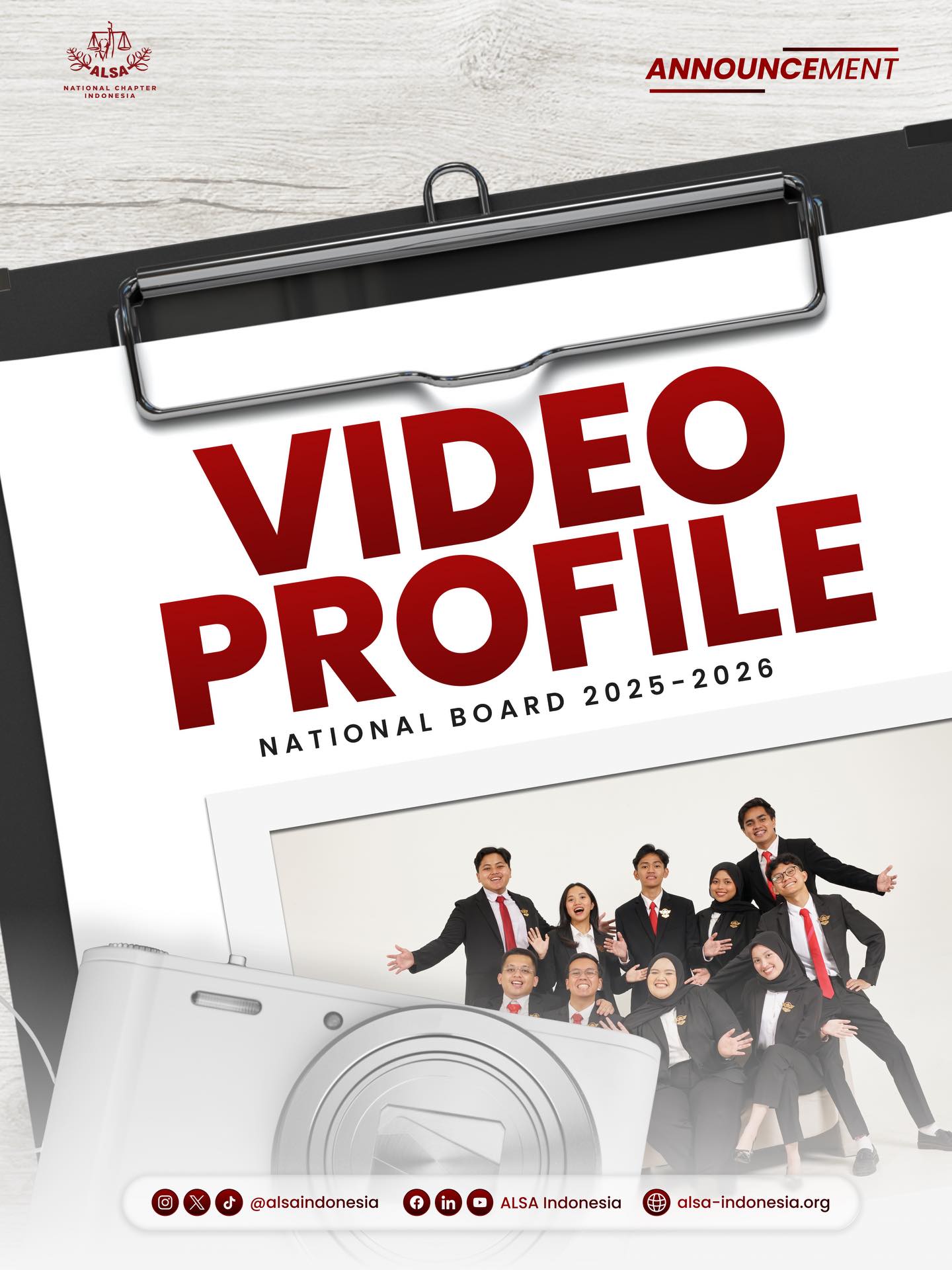 Warm Greetings, ALSAians!
ALSA Indonesia proudly presents the ALSA Indonesia National Board 2025 2026 Video Profile.
This video offers a glimpse into the people behind the movement, showcasing the dedication, vision, and commitment of the National Board in carrying forward ALSA Indonesia. Through collaboration, innovation, and a shared purpose, the board strives to create meaningful impact and continuously elevate ALSA’s role in fostering legal development and organizational growth.
ALSA, Always be One!