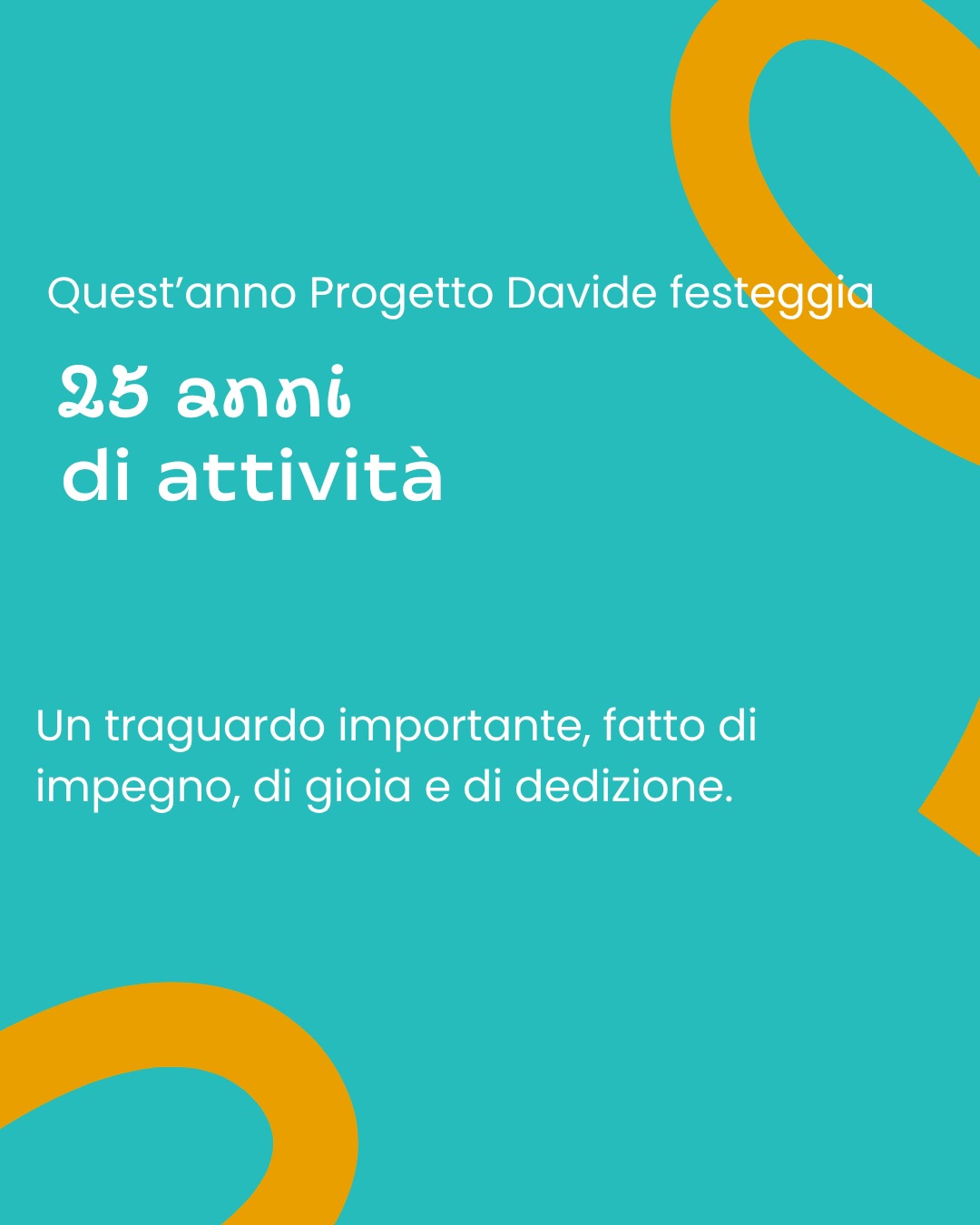 Una nuova identità per festeggiare 25 anni di lavoro, dedizione e attività di volontariato.
Cambiamo look, la nostra immagine si evolve, proprio come noi.
Questo restyling é stato un lavoro lungo e ponderato, frutto della collaborazione di tante persone, che ringraziamo.
💛