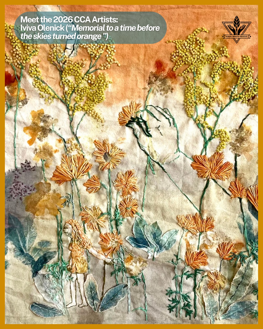 Continuing our series to highlight our wonderful cohort of CCA Artists, we would like to spotlight Iviva Olenick ! 🌼
“Memorial to a time before the skies turned orange recalls the 2023 wildfire smoke that blanketed New York City, incorporating inks and dyes from wildflowers harvested on Governors Island, echinacea, sulfur cosmos, and byproducts of cooking like black rice ink.”
-Iviva Olenick
We are excited to showcase their work at this years Creative Climate Awards exhibition happening at TECO - 1 East 42nd St, New York, NY starting on April 16th-May 14th. Join us for the celebration!
🌳 Head to the link in our bio for the full list of events!
#CreativeClimateAwards #CollectivePower #ClimateArt #UnityForClimate #ClimateAction