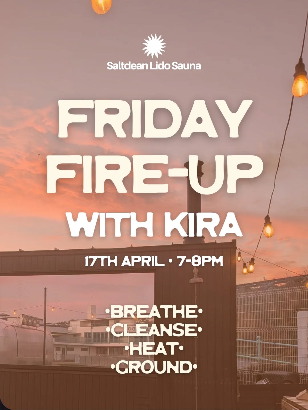 Ease out of the week and into the weekend with a 60-minute guided sauna ritual, guided by traditional bathing practices as a space for connection, warmth, and gentle renewal.
17th April • 7-8pm • @saltdeanlidosauna
Moving through the four elements, we begin with breath and aromatic oils, softening into the heat. Birch-infused water is poured over the stones and skin, creating waves of steam to cleanse and clear. As warmth builds, gentle movement and a homemade birch sugar scrub exfoliate, awaken, and bring the body back to life. We close with a grounding pause and earthy oils, inviting reflection, reset, and a slow arrival into the weekend.
Across European sauna traditions, birch is honoured for its revitalising qualities, encouraging circulation, supporting detoxification, and softly awakening the body.
Come alone or with friends. Leave glowing, grounded, and held by the warmth.