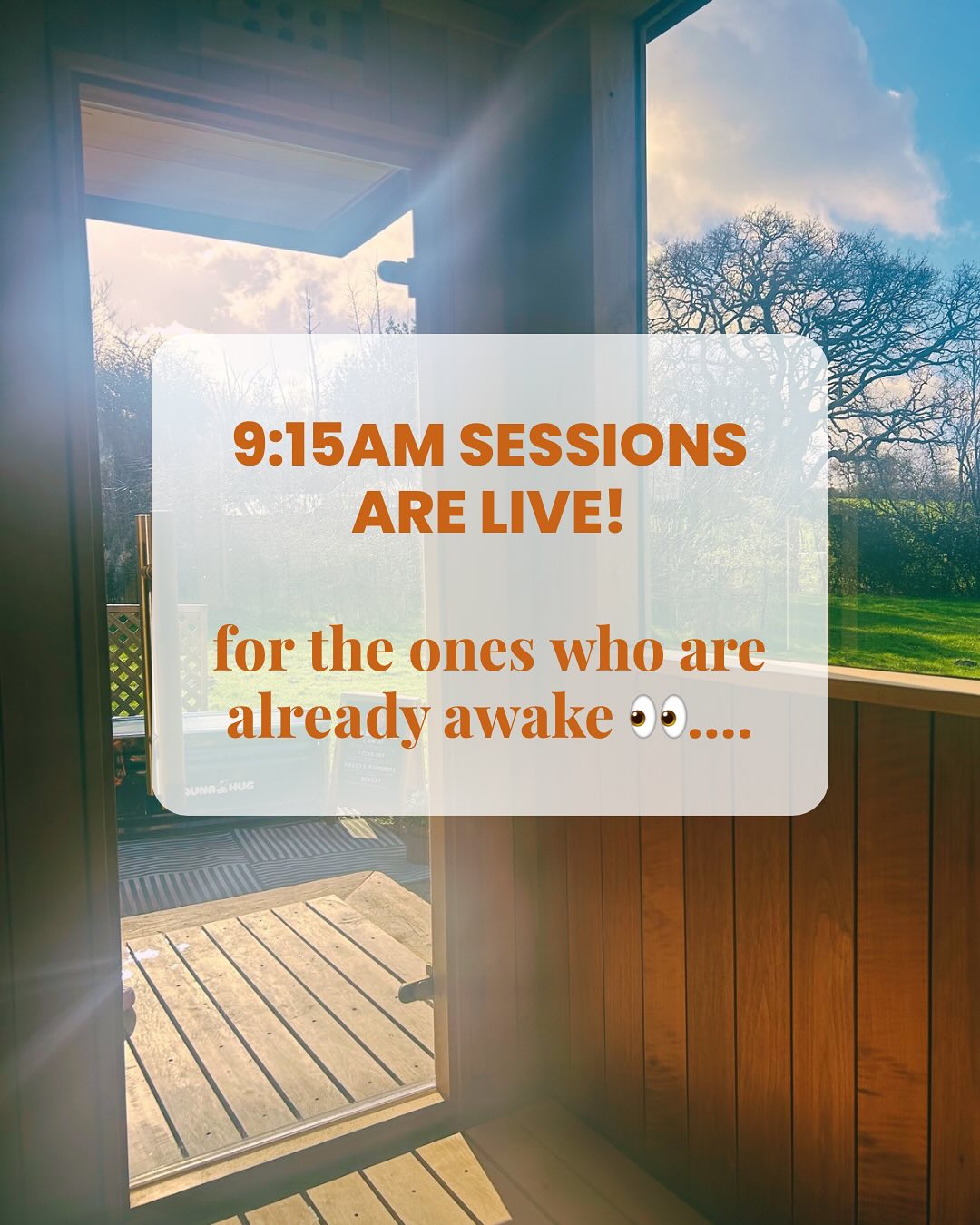 9:15am sauna sessions are now live 🤍
I’m such a morning person… even when sleep is a bit all over the place at the moment 🙃 I am obsessed with that first coffee, the quiet, the little rituals I build into my mornings.
And I would genuinely LOVE to be part of your weekend morning ritual 🫶
… come have a sweat, wake yourself up properly, clear your head a bit, and leave feeling like a slightly more put-together version of you 🙌🏻
I actually think it might be one of the best ways to start your weekend…
Come join the 9.15am weekend Sauna Hug community 🧡
#saunatime #sauna #northdorset #shaftesbury #motcombe