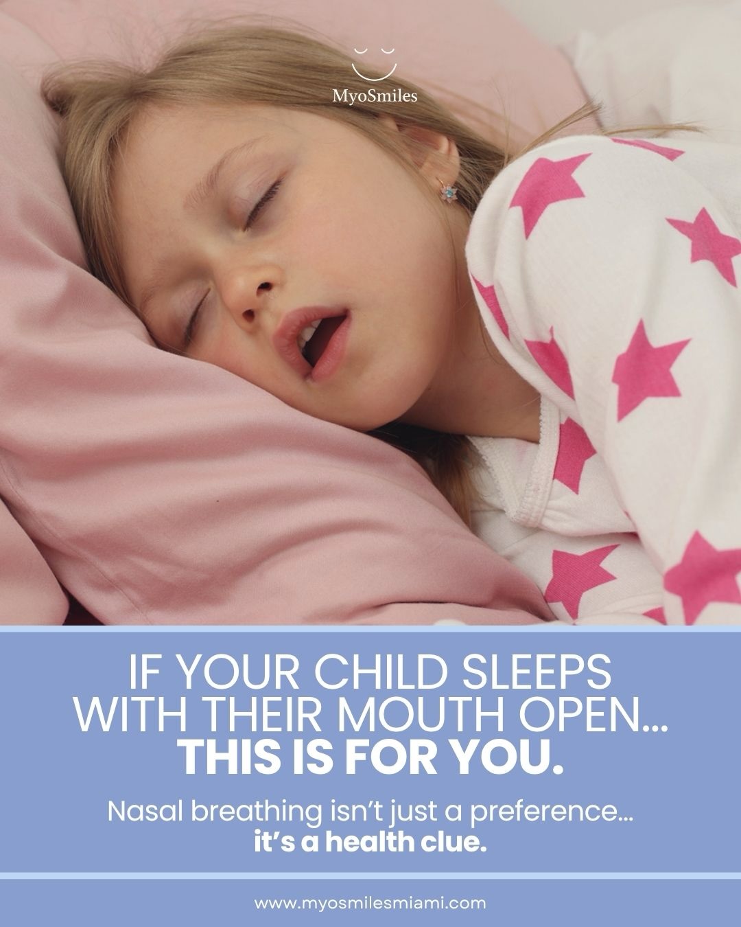 If your child is breathing through their mouth (especially during sleep) it’s worth paying attention !!
Nasal breathing supports better sleep, healthier growth, and proper oral development because the tongue can rest where it’s meant to (up on the palate) and the oral muscles can work in a more balanced way.
Mouth breathing can be linked to signs parents often notice first:
snoring restless sleep
dry mouth in the morning open-mouth posture dental crowding
These aren’t things kids always “grow out of”... they’re often signals that your child may need support early.
At Myosmiles, we look at breathing, tongue posture, and oral habits as part of early myofunctional orthodontic care.
V Save this for later and share it with a parent friend who needs to see it.
nasal breathing | mouth breathing in children | open mouth posture | pediatric airway dentistry | myofunctional therapy | tongue posture | oral muscle function | early orthodontics | myofunctional orthodontics | snoring in children | restless sleep kids | dental crowding children | jaw growth development | healthy oral development | habit correction #ortho #orthopedics