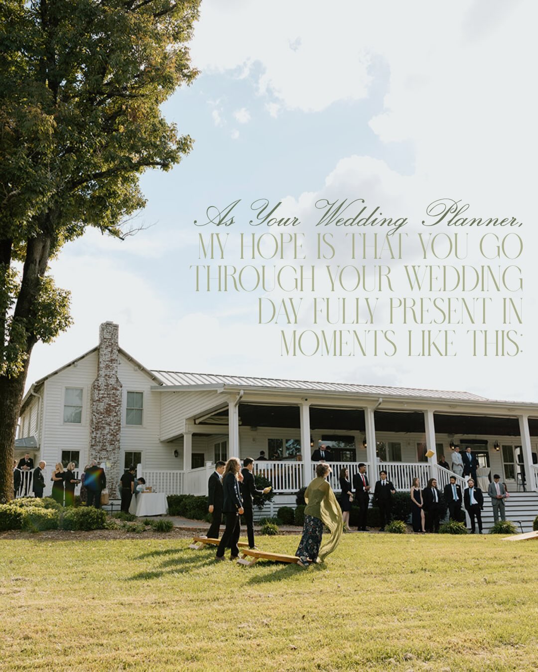 Wedding days move quickly, but the feeling of the day is what stays with you.
The quiet moments with the people who have supported you for years. The excitement of everyone gathered in one place. The joy of celebrating the beginning of something new.
As a planner, my hope for every couple is that they’re able to be fully present and truly take it all in. Because the most meaningful weddings aren’t just beautifully planned, they’re the ones where couples can simply be present.
Photo // @filmcovephoto
Venue // @triplejmanorhouse
Florals // @clairepaigefloral
DJ // @fivesevensound
Makeup // @lizblackmakeupavl
Hair // @alyssaashleyartistry
Officiant // Nick McDonald