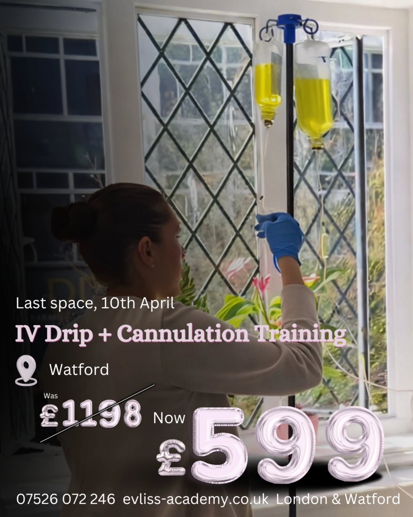 Last space. This Friday 10th April
IV Drip + Cannulation Training
📍 Watford
50% OFF → £599
One spot left — once it’s gone, it’s gone.
📩 Message to secure it now
📲 07526 072 246
🌐 evliss-academy.co.uk
#aestheticstraining #ivtraining #beautycoursesuk #lastspotalert #watfordbusiness