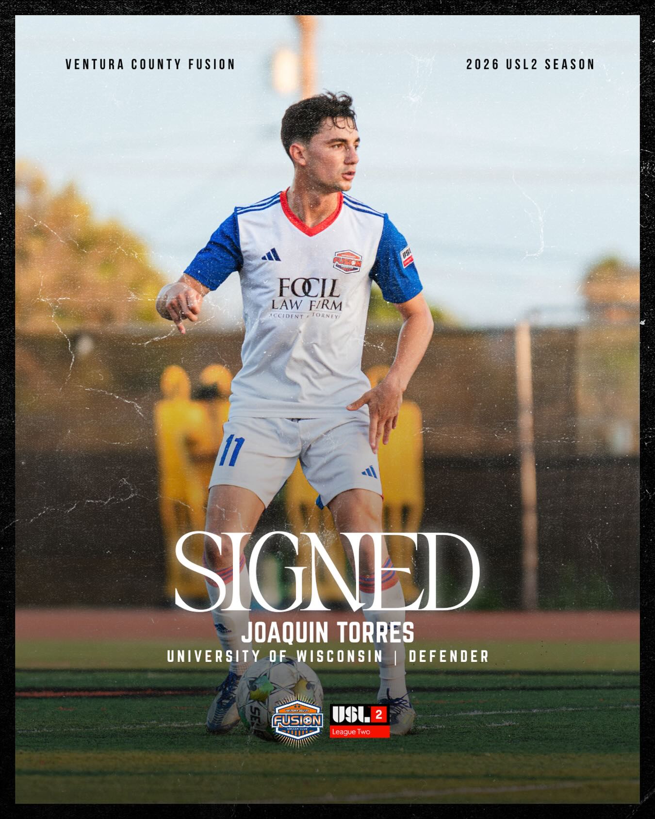 𝗣𝗟𝗔𝗬𝗘𝗥 𝗔𝗡𝗡𝗢𝗨𝗡𝗖𝗘𝗠𝗘𝗡𝗧
Welcome back to the 805 🔵🟠
Joaquin Torres returns for the 2026 USL2 season, now playing college soccer at Wisconsin. Excited to have you back 🫡