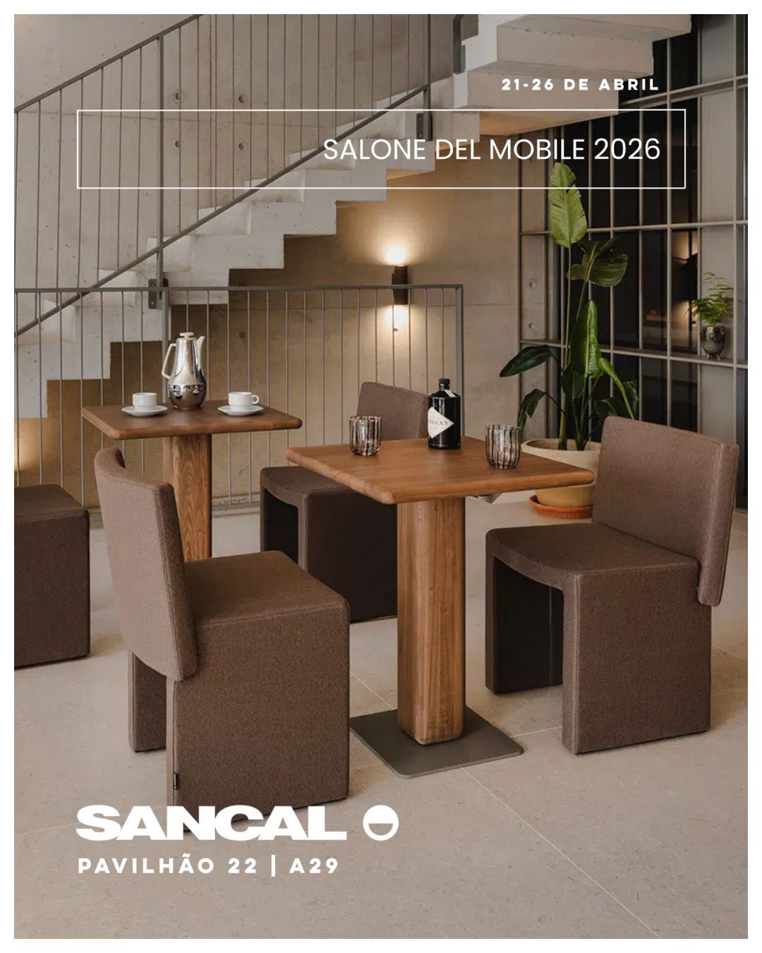 Milão 2026: A Design-Minder convida-o para uma semana de novidades!
De 20 a 26 de abril de 2026, Milão torna-se o epicentro mundial do design com o Salone del Mobile e a Milan Design Week.
A nossa equipa estará presente nos stands e showrooms das marcas agenciadas, apresentando as novidades que vão inspirar os próximos projetos.
Reserve já a sua reunião connosco para garantirmos um tempo dedicado à apresentação exclusiva das novidades.
Salone del Mobile (21 a 26 de abril)
@sancal: Pavilhão 22 | Stand A29
Para reservar o seu horário, envie uma mensagem privada ou utilize o link disponível no nosso perfil.
