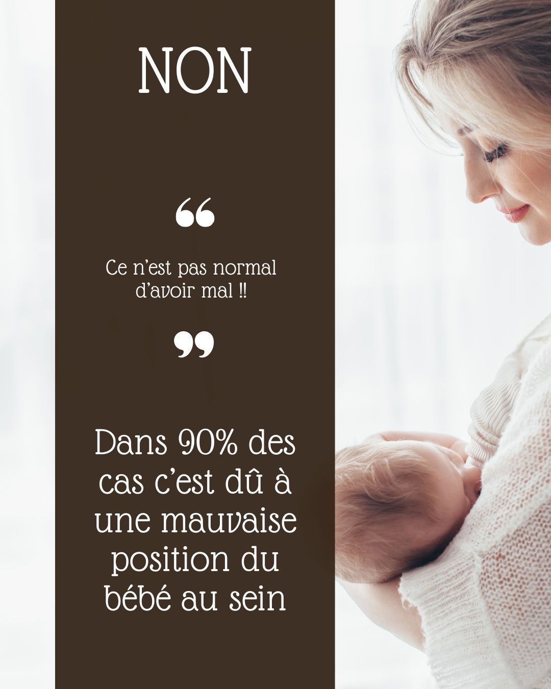 ✨ Non, ce n’est pas normal d’avoir mal aux seins quand on allaite
On vous a peut-être dit :
“c’est normal, ça va passer…”
Mais non. La douleur n’est pas une étape obligatoire.
Derrière ces douleurs, il y a souvent une cause… et surtout des solutions.
🤍 Vous n’êtes pas seule
🤍 Vous n’avez pas à supporter en silence
🤍 Un accompagnement peut tout changer
Parfois, il suffit d’un ajustement pour transformer complètement votre allaitement.
💬 Dites-moi en commentaire : avez-vous ressenti des douleurs pendant votre allaitement ?
🌿 Parlons-en, libérons la parole autour d’un allaitement plus doux.