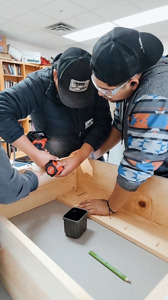 The students at Knights Academy have been building puppet theaters for the local preschool
