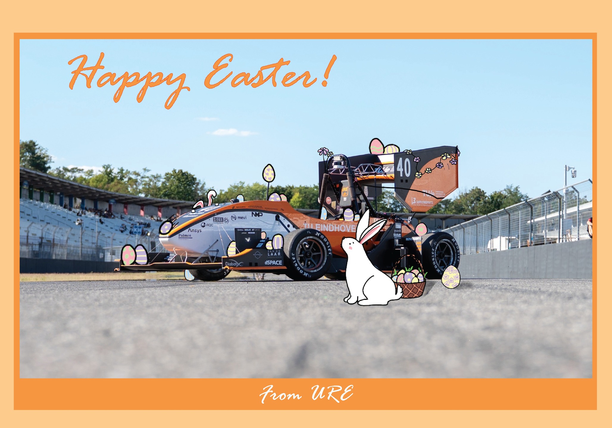 🐰✨Happy Easter from all of us at URE! 🥚🧡
#URE #FormulaStudent #HappyEaster #Eindhoven