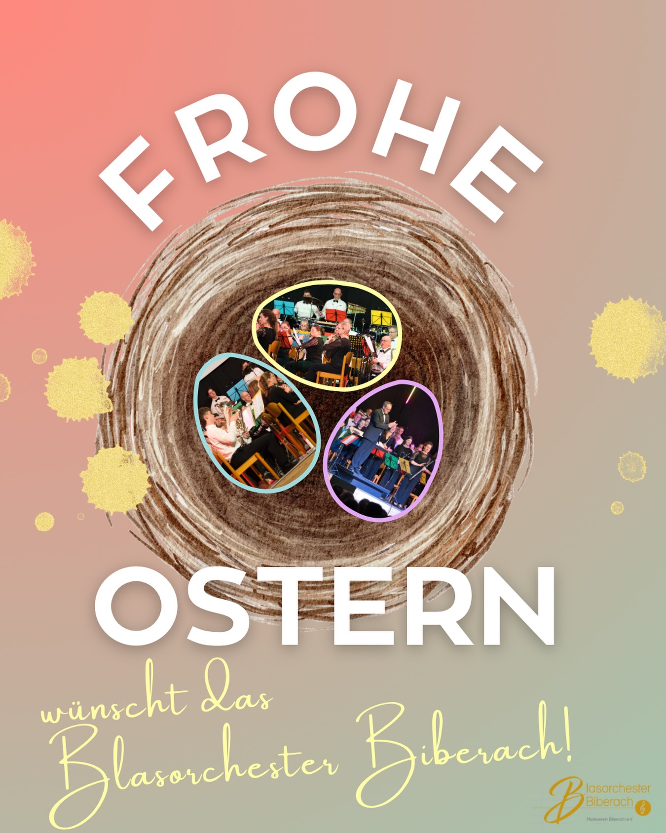 Frohe Ostern🐣 wünscht das Blasorchester Biberach! Genießt die Zeit mit euren Liebsten💝, tankt ordentlich Sonne☀️ und habt eine erholsame Zeit! 🌸