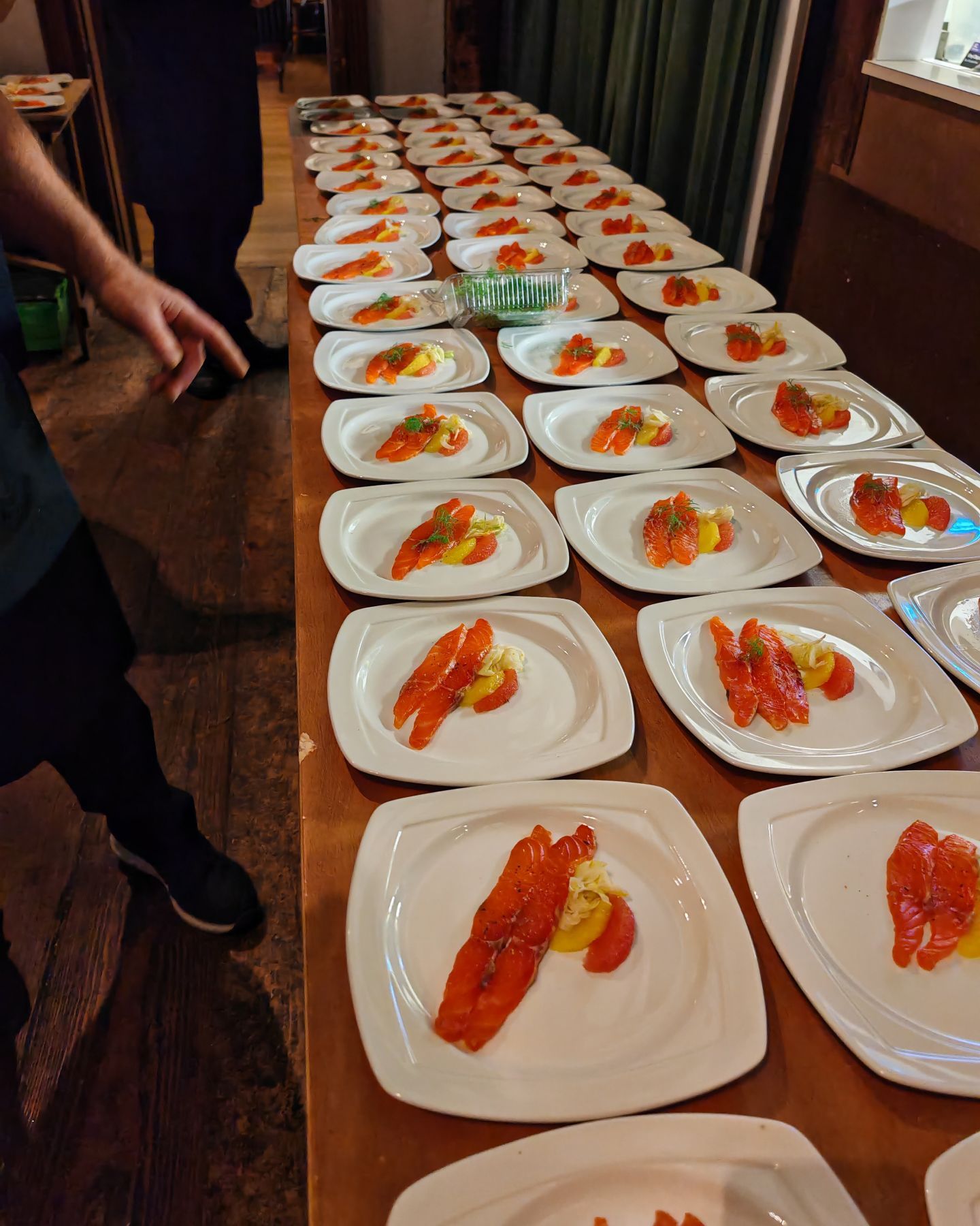 Always great to be back at Merchant Adventurers' Hall especially for occasions such as this. Great people, great food and great wines (and a beer or two downstairs later. Fantastic home cured sea trout with a fennel and citrus salad. #yorkcaterer #eatyorkshire #food #merchantadventurers #michaelmas #eatlocal