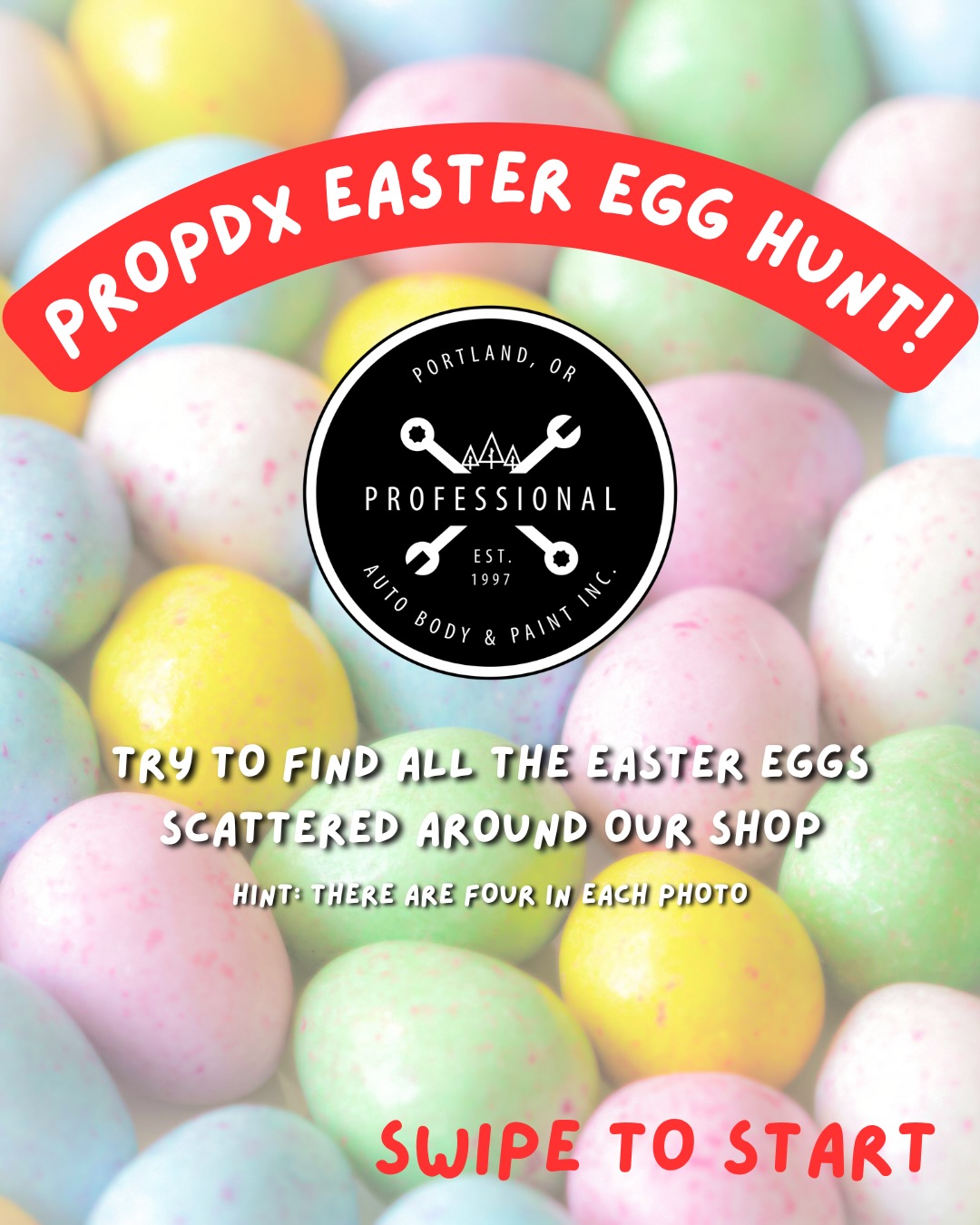 🌸🐣 Happy Easter from Professional Auto Body & Paint! 🐣🌸
Spring is here, the sun is shining, and we’re celebrating with something fun! ☀️🌷
We’ve hidden Easter eggs all around our shop — can you find them? 👀🥚
Each photo has at least 4 hidden eggs… give it your best shot!
Drop a comment with how many you found 👇
Wishing you a beautiful Easter filled with sunshine, family, and good vibes 💛🧡🩷🩵💙💜💚
We’re proud to be your local auto body shop serving Portland since 1997 🚗
Enjoy the day and good luck hunting! 🐰✨
#easter
#eastersunday
#happyeaster
#easteregghunt
#eastereggs
