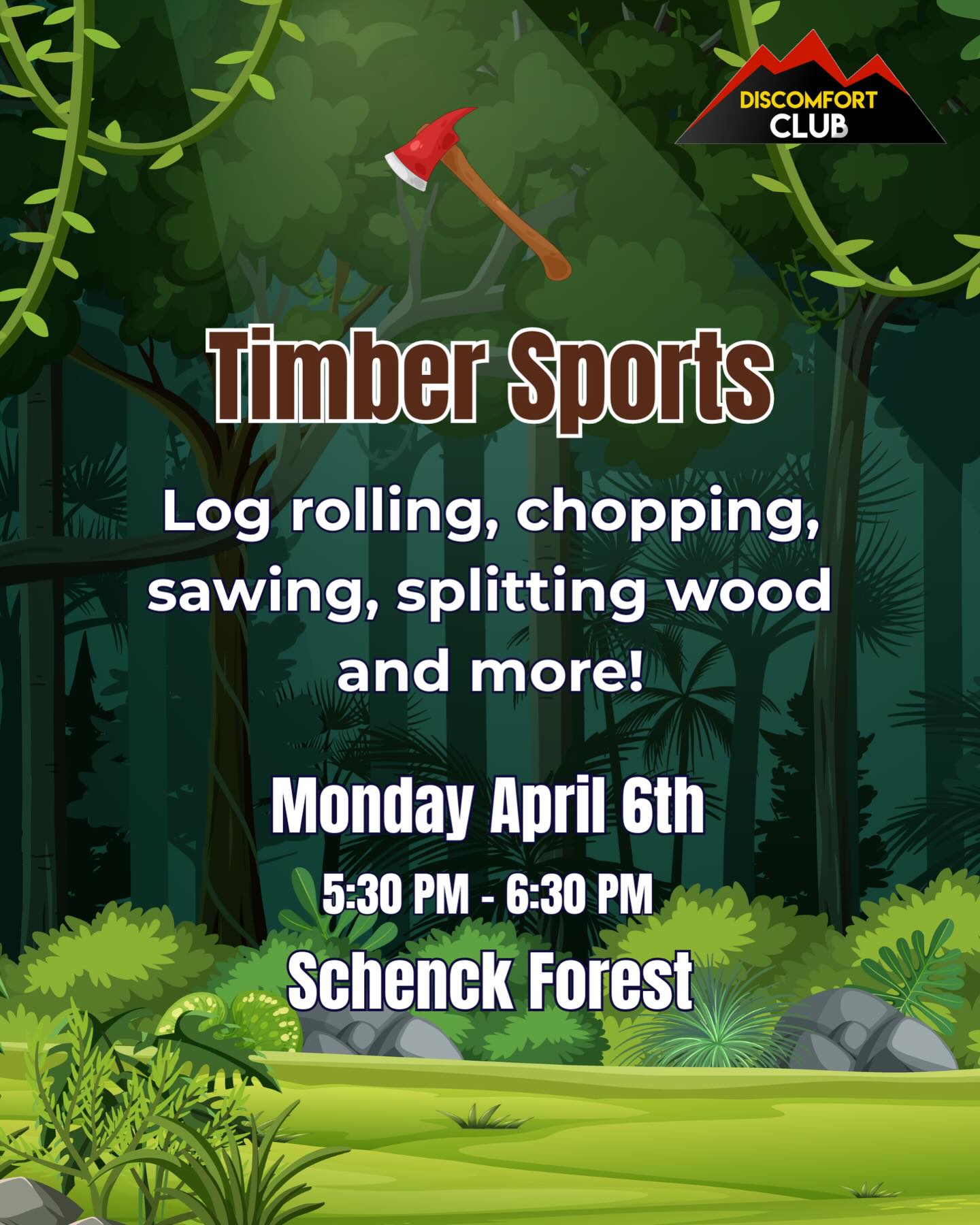 Join us tomorrow for a collaboration with @ncsuforestryclub ๐ฒ๐ฒ
We will get a sample of what it takes to be a Timber Sports athlete! ๐ช
If you would like to participate fill out the RSVP & waiver in our bio!!!