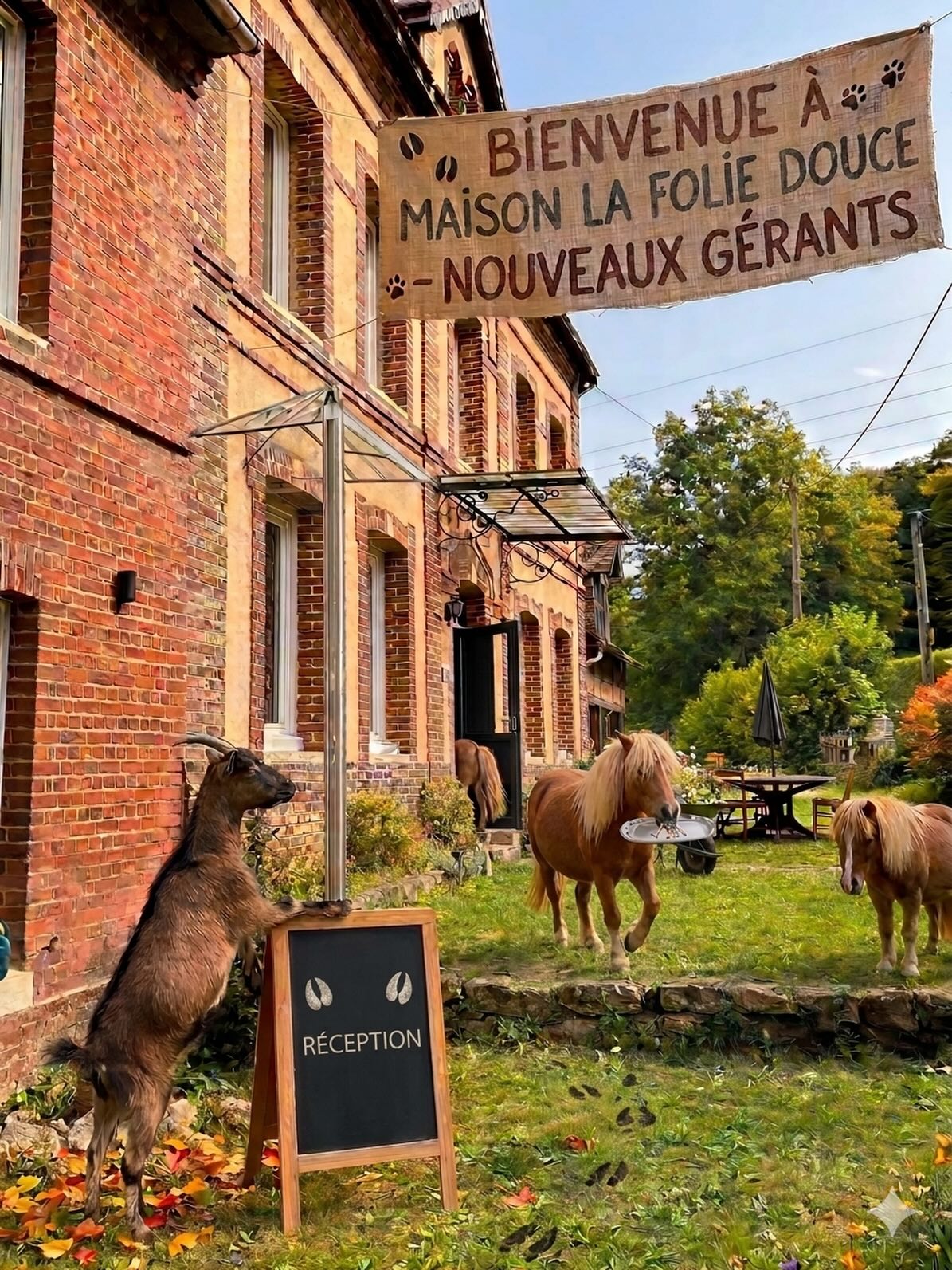 INFORMATION IMPORTANTE
Suite à une décision exceptionnelle, la gestion de Maison la Folie Douce est désormais assurée par Noisette, Iggy et Jagger.
👉 Au programme :
– câlins obligatoires à l’arrivée
– déplacements en poney uniquement
– pauses broutage toutes les 2 heures
Nous vous remercions de votre compréhension.
L’équipe humaine reste disponible… en cas d’urgence uniquement 😄
#PoissonDavril #InstantVrai #FolieDouce #chambresdhotes #normandie