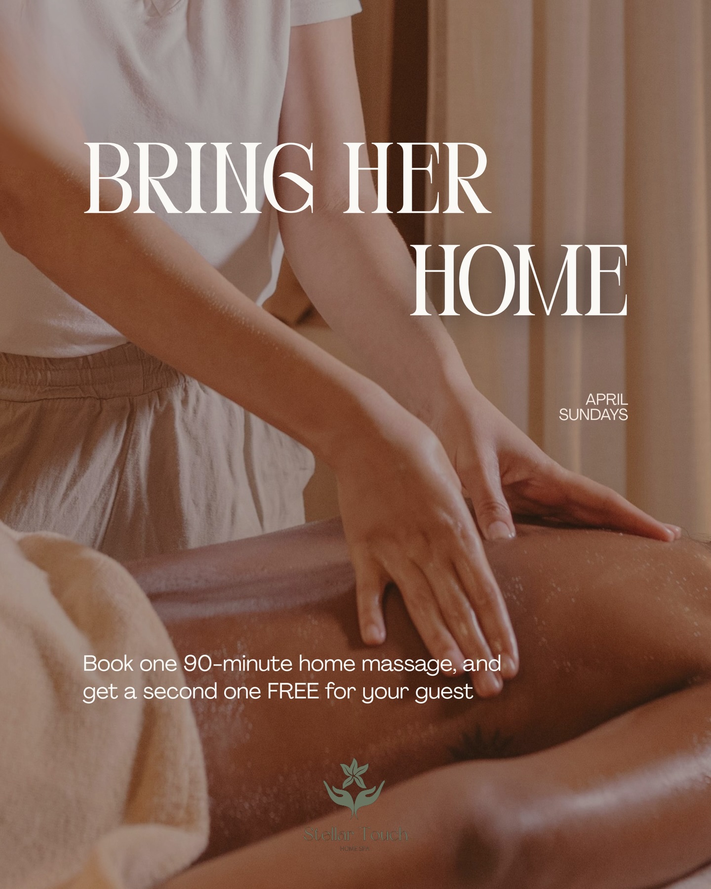 BRING HER HOME ✨
Invite a friend, sister, or mom to enjoy a relaxing home massage experience with you.
Book a 90-minute home massage and your guest’s session is FREE.
Available every Sunday in April.
Only 3 exclusive bookings available per Sunday.
Same address only.
Bookings require at least 24 hours’ notice.
Ladies & couples only.
DM “APRIL SUNDAY” to reserve.
#Dubailifestyle#HomeSpaDubai #LadiesdayDubai #DubaiWellness #MassageAtHomeDubai