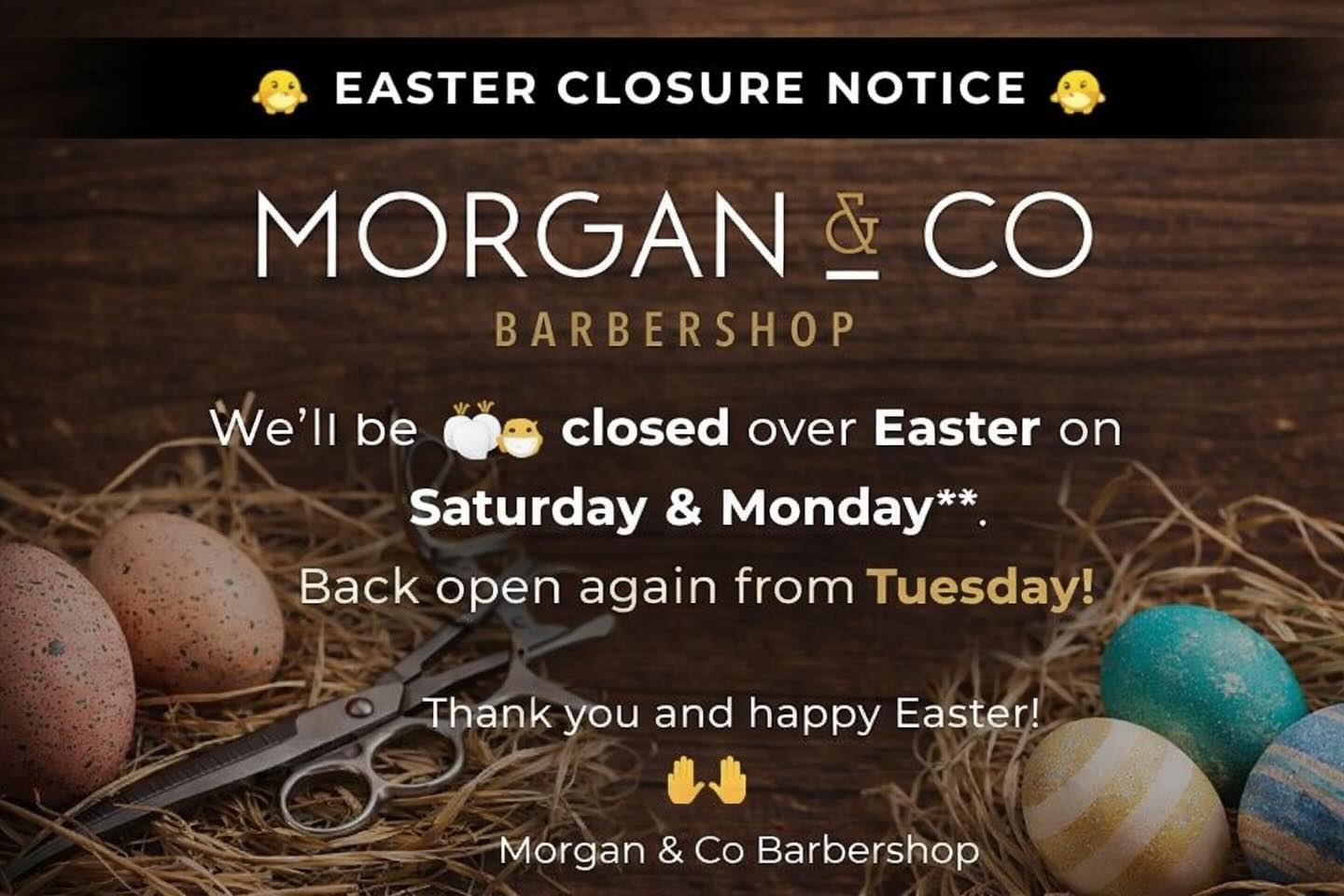 We are closed Saturday-Monday over the Easter weekend🐣
•
We hope everyone has a good one