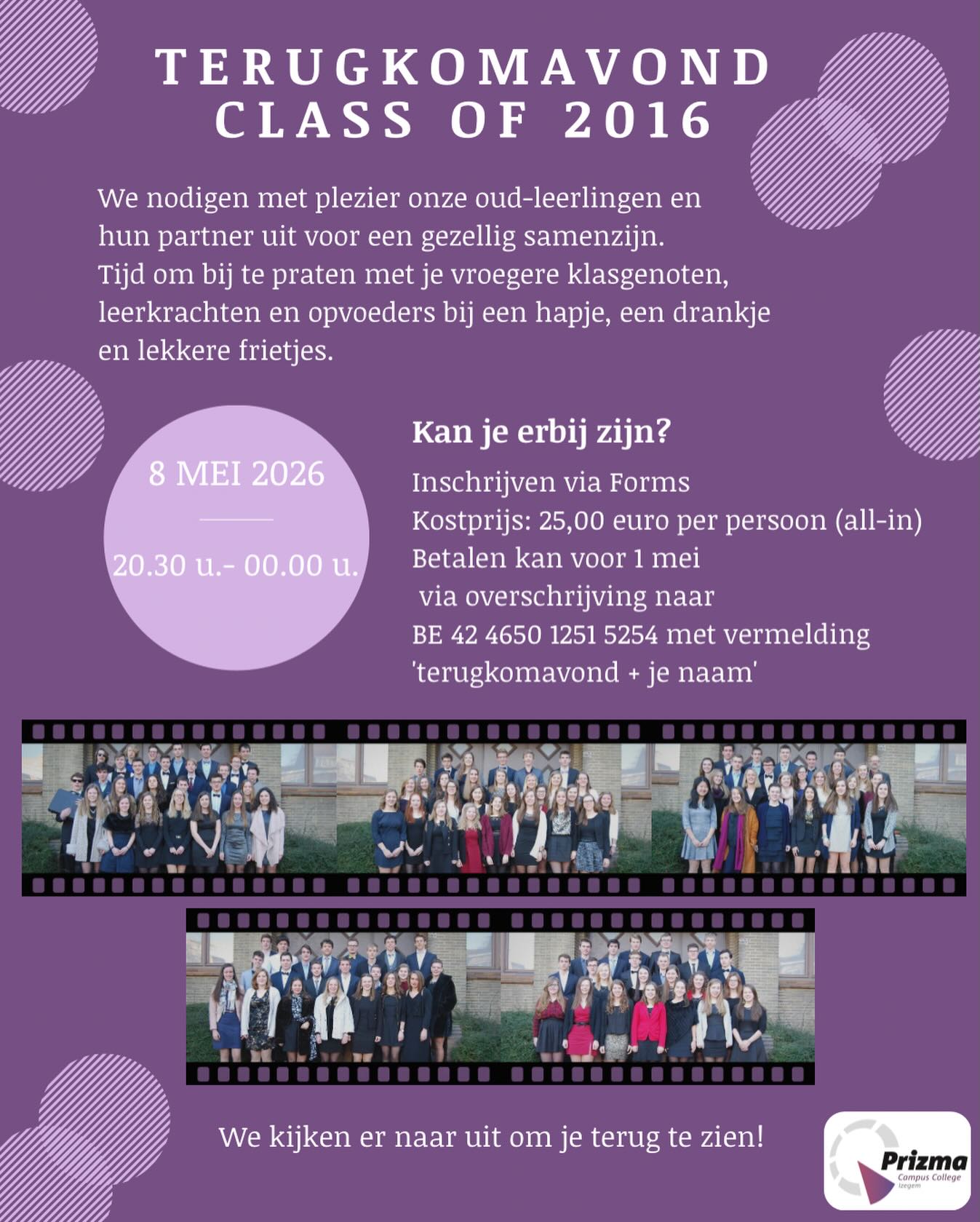 Inschrijven kan via link in bio