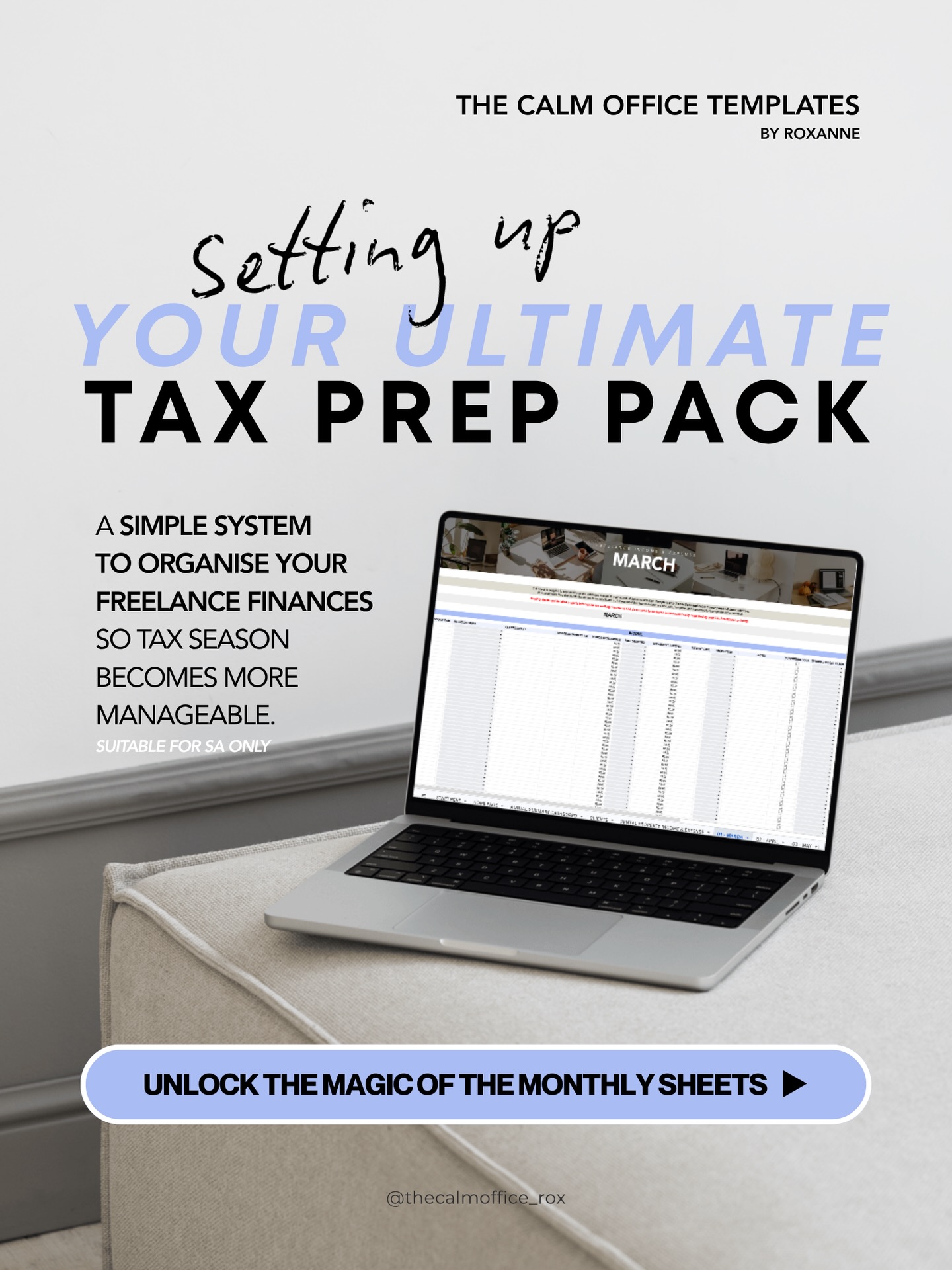 A structured monthly sheet to inspire a Ceo day once a month to log your freelance income and expenses.
Each month follows the same structure and the more familiar you become with the system the simpler it becomes. The system pays off through consistency, each month builds upon the next, your totals consolidate and what you are left with are all the numbers and more for your registered tax practitioner.
