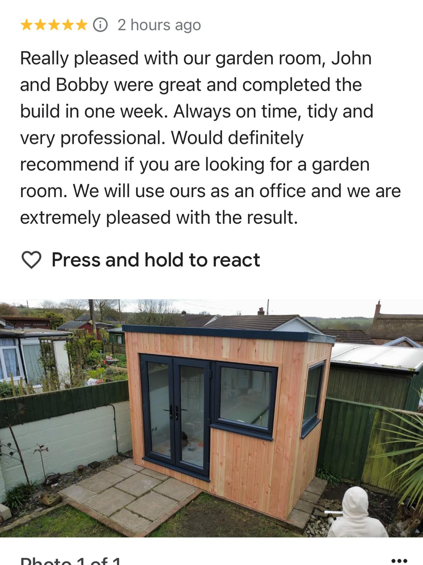 Another great review just came in for the latest project. The boys done good 👍🏻💪🏻🔨🏡