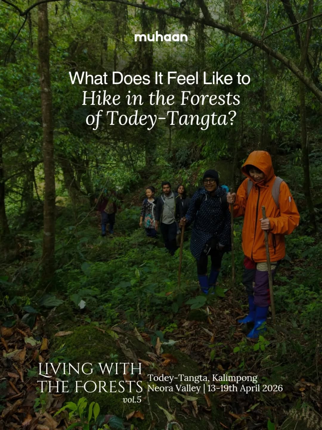 Walking in nature, for many people, has become a simple way to unwind, whether to clear the mind or just to move the body.
In Todey-Tangta, the forest offers several hiking trails for those curious to explore a landscape that is part of the Eastern Himalayas. Tall canopies, moss-covered paths, if you’re lucky, you will meet unique wildlife like hornbills make the experience feel truly alive.
Along the way, your steps blend with laughter, conversations, the sound of flowing water, and distant birdsong. It’s a chance to slow down, to listen, and to be more present with the nature around you.
Being so close to the Bhutan border, some open trails even reveal hills that belong to another country. The weather stays cool, so you can take your time and enjoy the journey without rushing for shade.
Hiking is one of the experiences in our Living with the Forest program.
Join us on 🗓13–19 April 📍in Todey-Tangta, Kalimpong.
Sign up through www.muhaan.in/living-with-the-forests