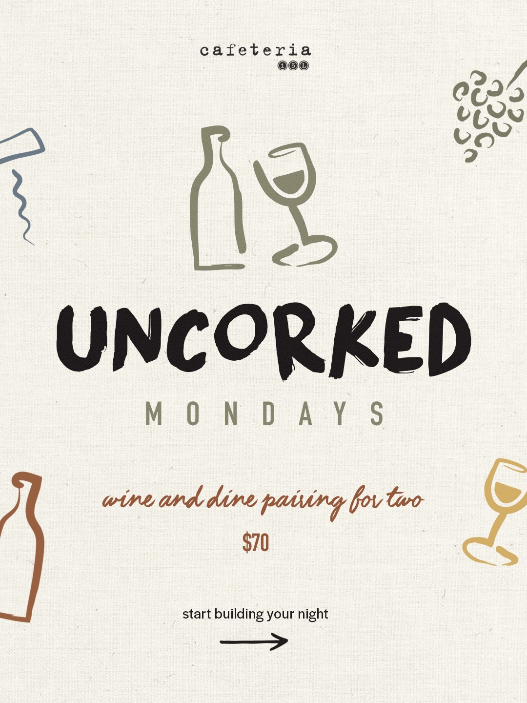 come sip (and eat) your way through our uncorked mondays menu 🍷your new go-to wine & dine mom....