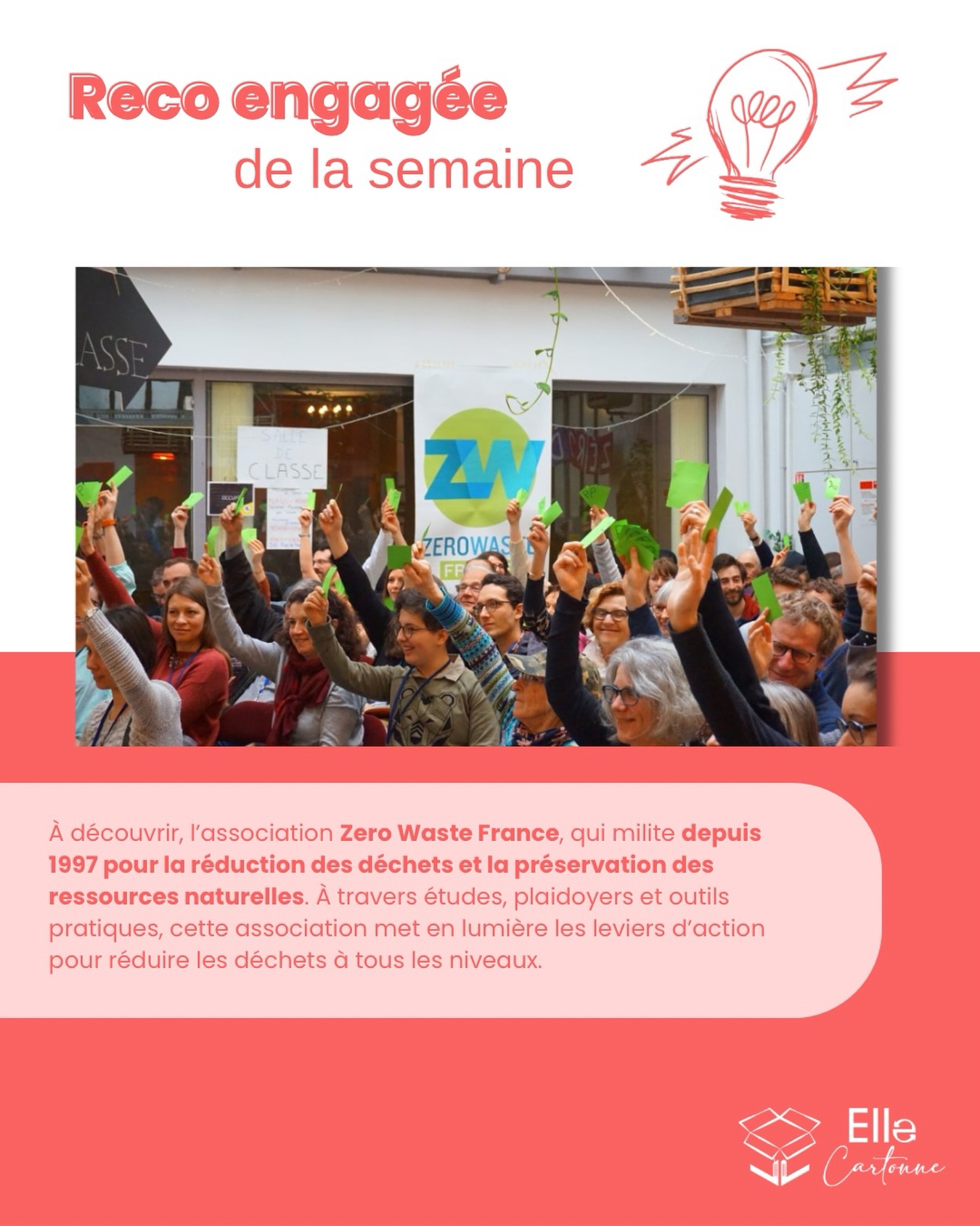 Reco engagée de la semaine
Le 30 mars marquait la Journée du zéro déchet. Cette semaine, on en profite pour continuer à explorer le sujet.
Le zéro déchet, ce n’est pas seulement une affaire de gestes individuels.
C’est aussi une réflexion globale sur nos modes de production et de consommation.
👉 À découvrir : l’association Zero Waste France, qui milite depuis 1997 pour la réduction des déchets et la préservation des ressources naturelles.
À travers des études, des plaidoyers et des outils pratiques, elle met en lumière les leviers d’action pour réduire les déchets à tous les niveaux.
Leurs ressources permettent de comprendre que :
- Le meilleur déchet est celui qu’on ne produit pas
- Les actions individuelles comptent, mais ne suffisent pas seules
- Les collectivités ont un rôle clé (tri, réemploi, politiques locales…)
Entreprises et pouvoirs publics doivent aussi faire évoluer leurs pratiques
Une approche qui dépasse la culpabilisation individuelle pour penser des solutions à toutes les échelles.
➡️ Plus d’infos : zerowastefrance.org