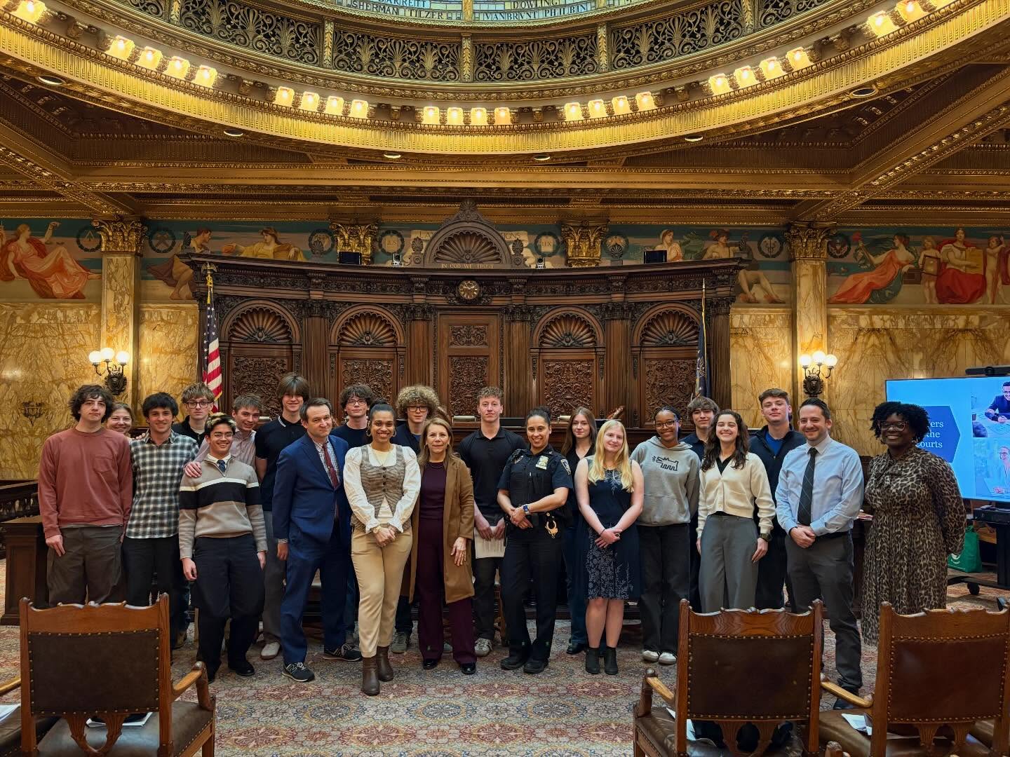 Students in AP Government visited the NYS Appellate Court, First Division. They participated in a career panel, learned about the court system in New York, and served as “judges” on a real appellate case.