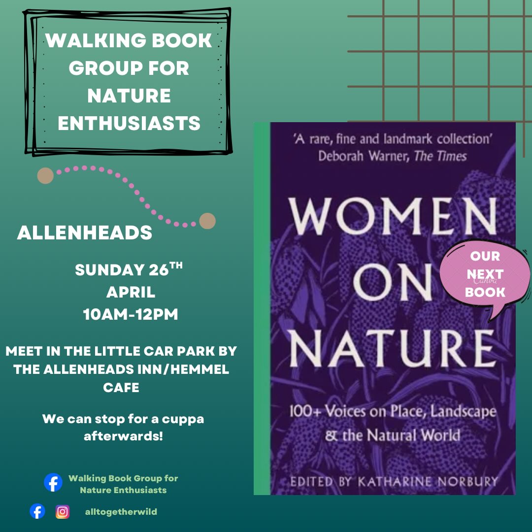 Our next book walk!
This is a book you can dip in and out of, or just bring your own experiences if you haven’t had time to read the book!
We’re a friendly group of people, and the conversation always flows nicely!
#alltogetherwild