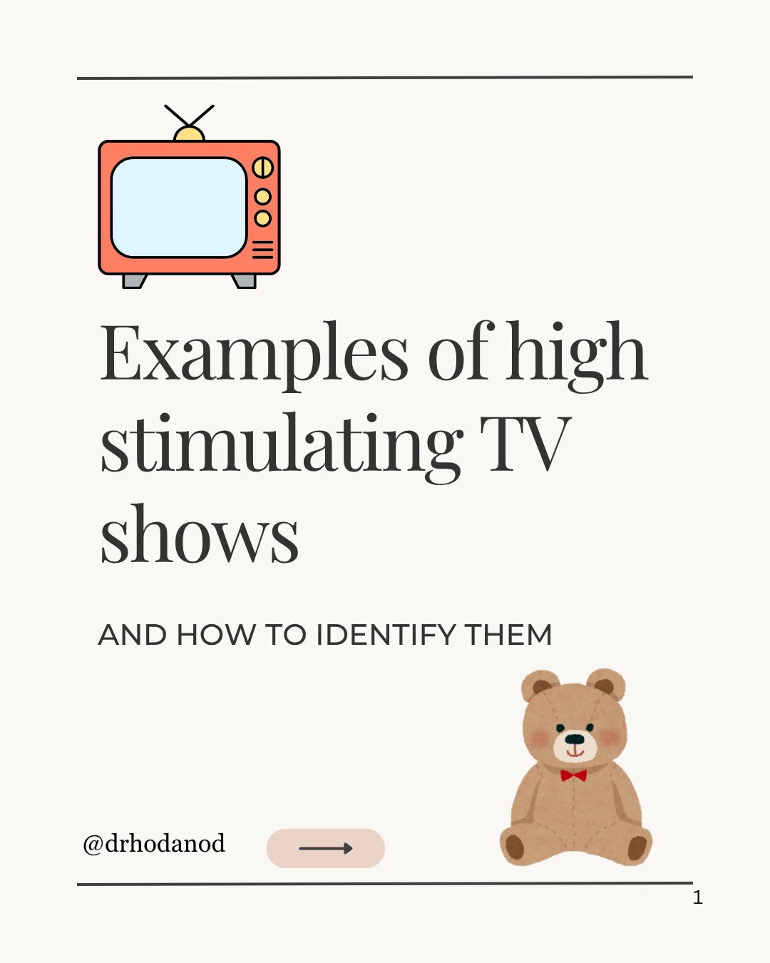 Not all childrenâs shows are created equal. Research suggests that high-stimulating TV can contribute to sensory overload and may impact developing brains. This may lead to behavioural challenges and difficulties with executive function (e.g. memory and attention). Here are some examples of high stimulating shows and how to spot them.
#childrenstv #cartoon #cocomelon #screenfree #childrensdevelopment