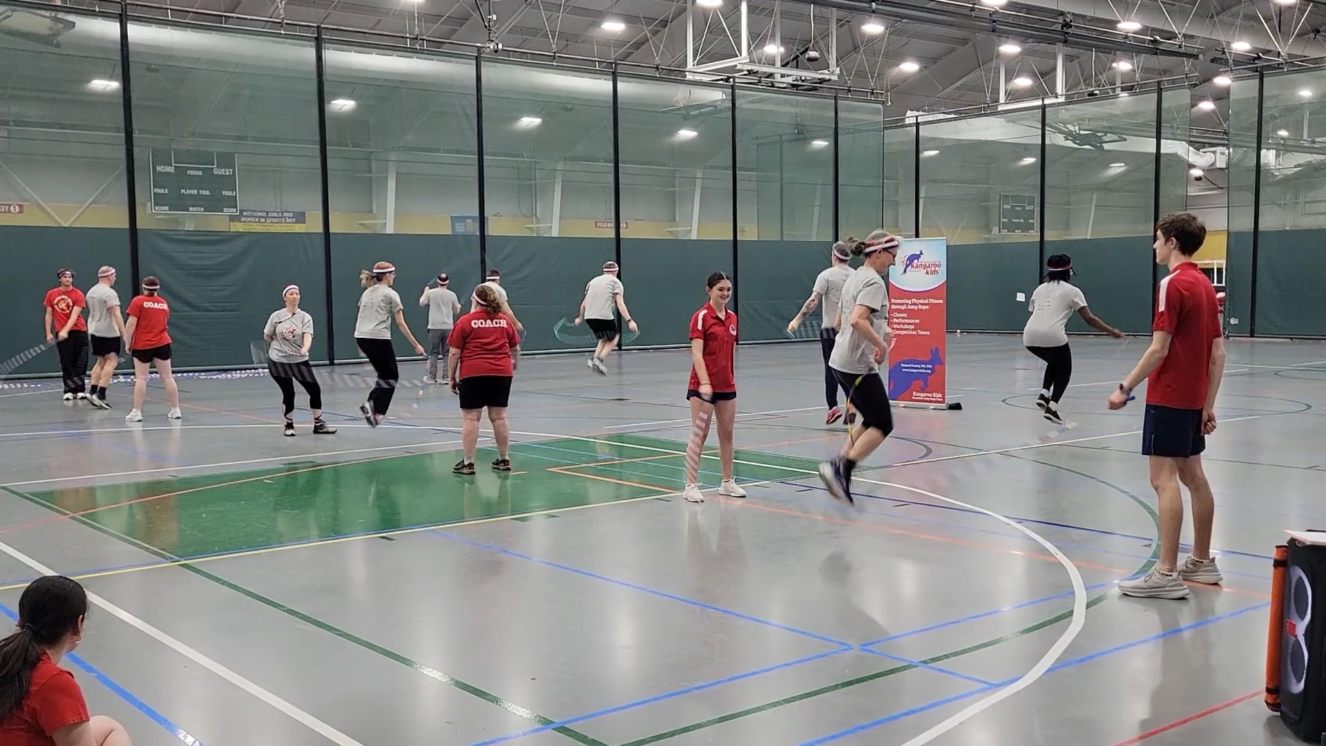 We have an adult age jump rope class! STARTS TOMORROW! 9 weeks. NO EXPERIENCE NECESSARY! We love their spirit and enthusiasm for this sport! https://www.hcrpsports.org/jumpropefit Tuesdays from 5:45-6:45! Join us, jump, exercise, have fun! (video from end of class performance where they surprised everyone with matching headbands)
