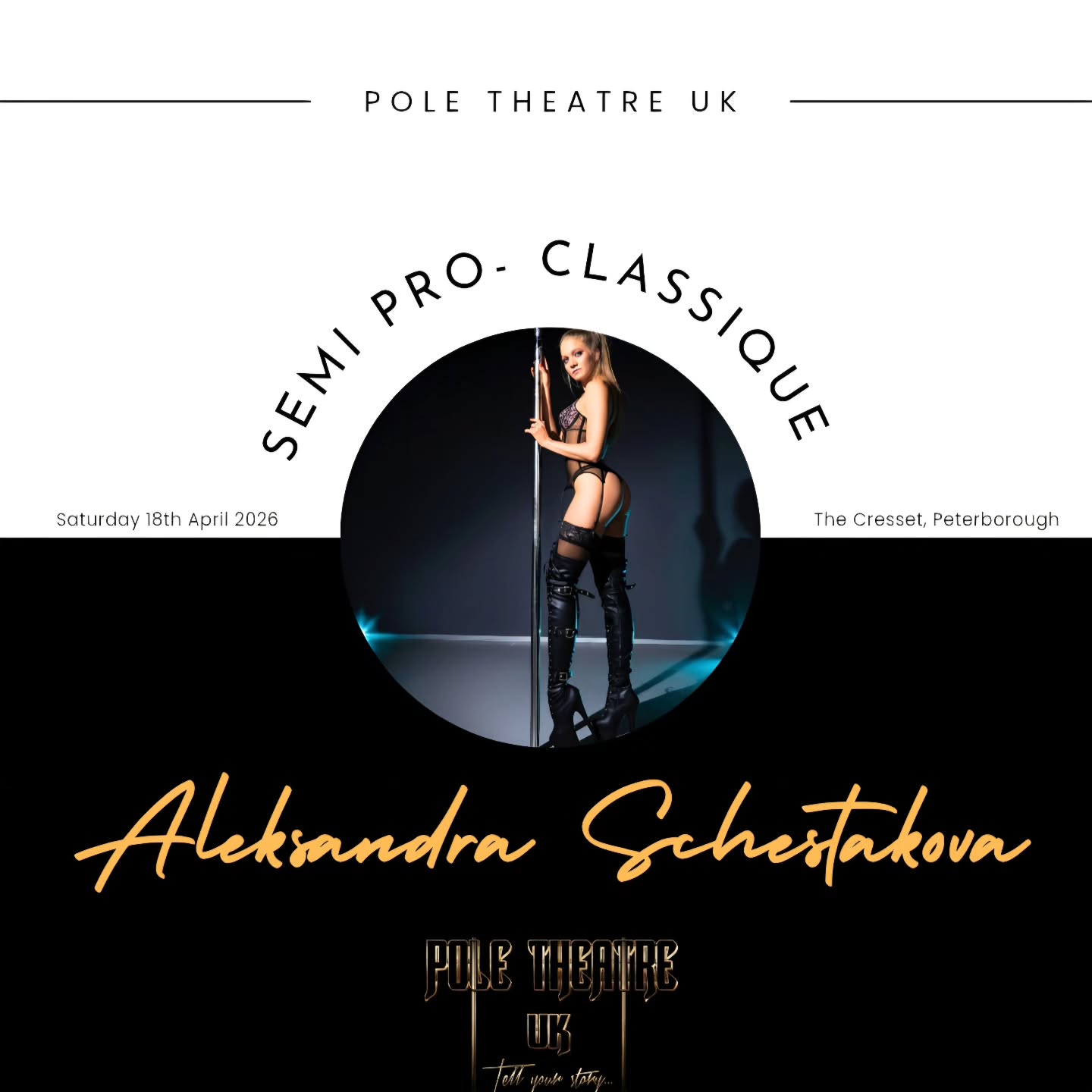 Whose excited to meet our glorious contestants! ✨️
Semi Professional- Pole Classique
Aleksandra Schestakova
Have you got your tickets yet? 🎟
www.poletheatreuk.com
#poletheatreuk #poletheatre #pole