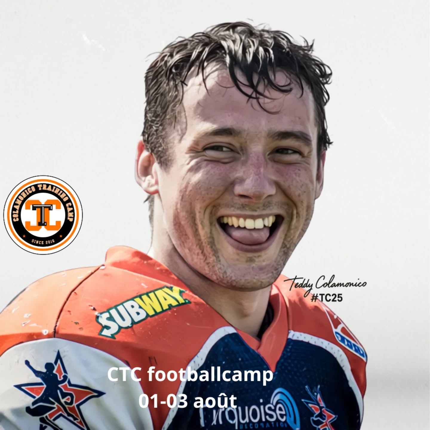 On manque de participants pour boucler le camp ! Inscris-toi, parle de nous et relaye !
Cloture fin avril. Ton jersey est offert en plus !
Rejoins les joueurs des @centaures_grenoble @hawks.jura @grizzlys_catalans @flashdelacourneuve @patriotes_de_riedisheim @black_hornets_foot_us @saints_marnelavallee @les_esox @le_minotaure_strasbourg @lynxauxerre
Soutiens-nous !
01-03 août @centre_sportif_bellecin
Avec le soutien de @spiralfootball
Et @n_zone_equipment
Plus d'infos sur www.ctc-footballcamp.com
Photo courtesy by @antoinebuche 🧡